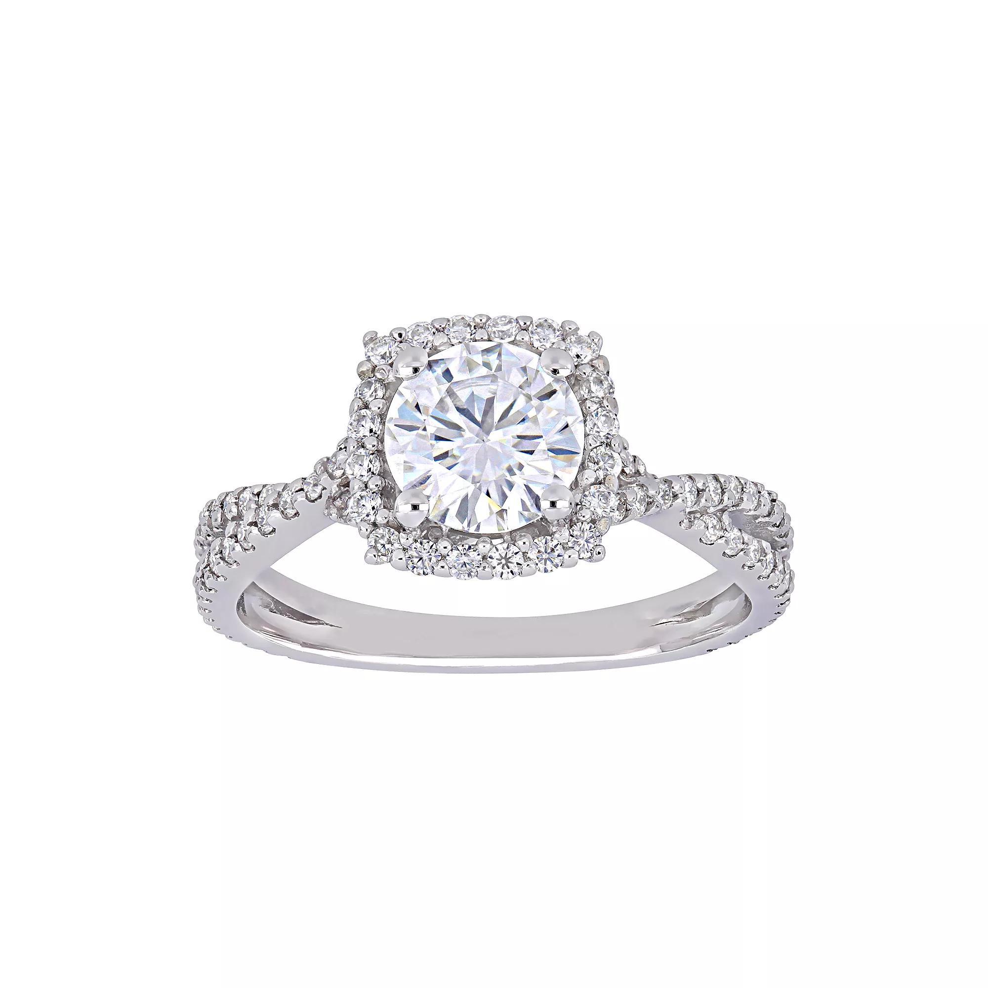 Stella Grace 10k White Gold Lab Created Moissanite Engagement Ring, Women's, Size: 4.50, 10k Whgold Product Image