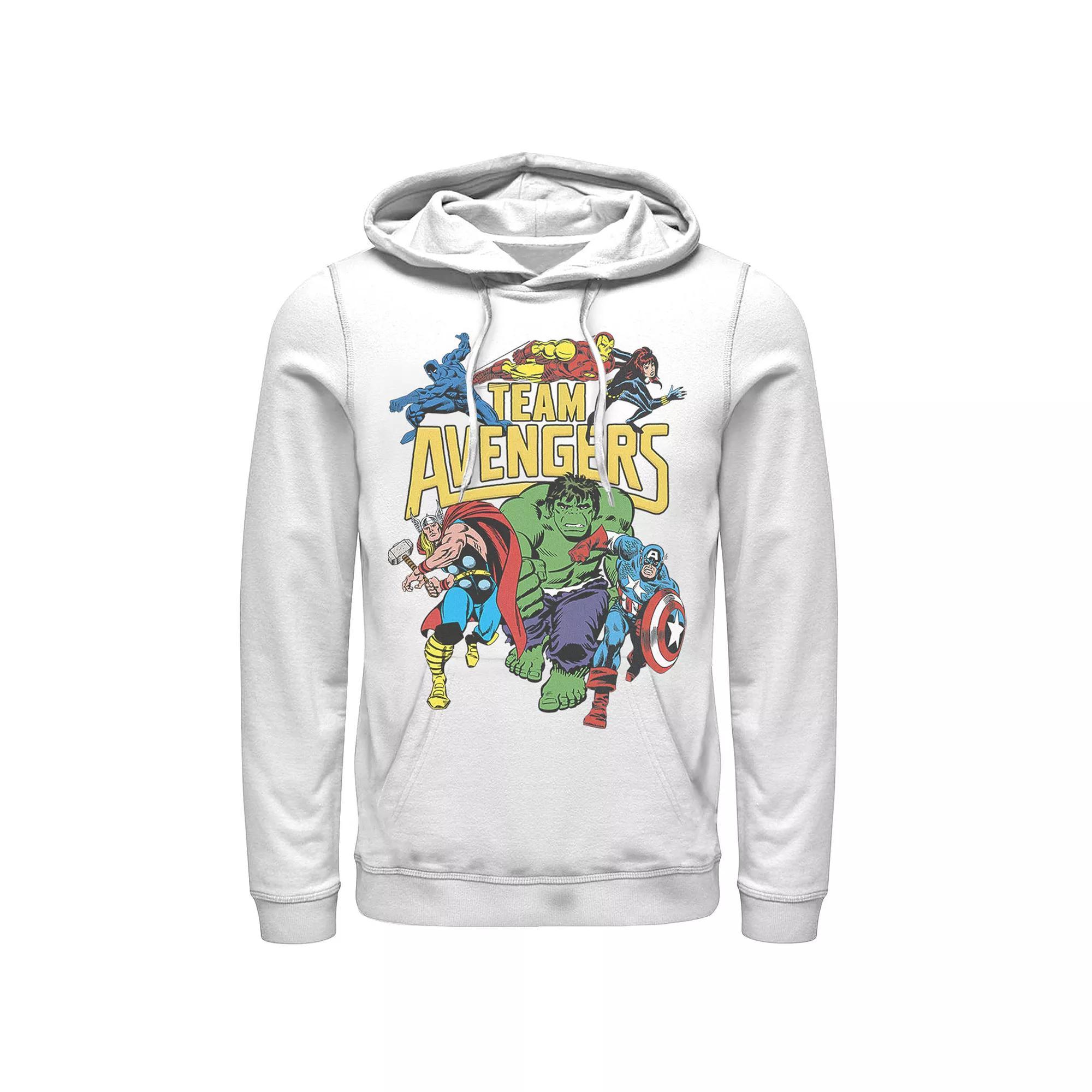 Men's Marvel Avengers Classic Group Assemble Hoodie, Size: Medium, White Product Image