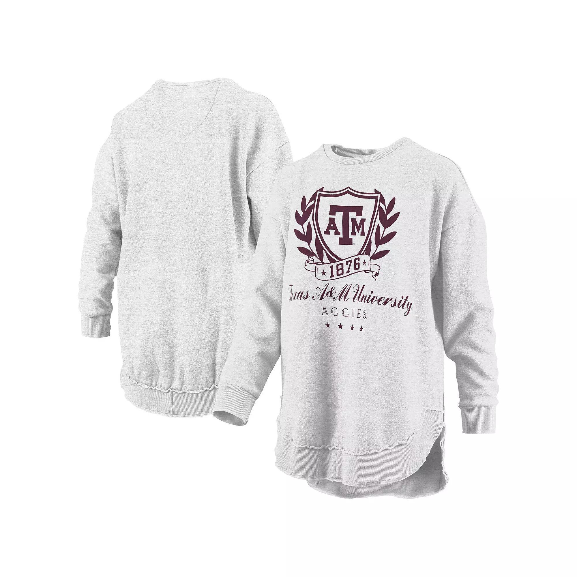 Women's Pressbox Heather Gray Texas A&M Aggies Field Day Melange Poncho Pullover Sweatshirt, Size: Large, Grey Product Image