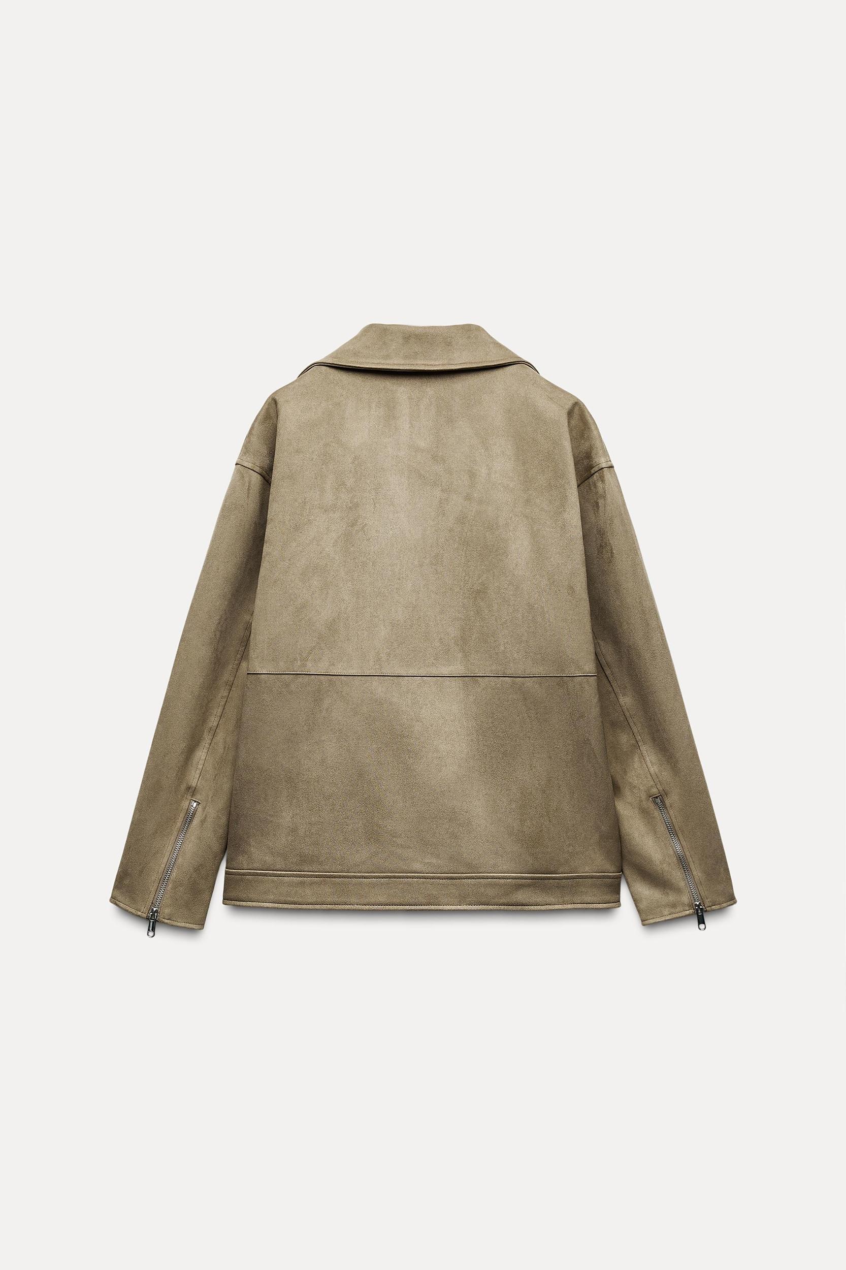 FAUX SUEDE BIKER JACKET Product Image