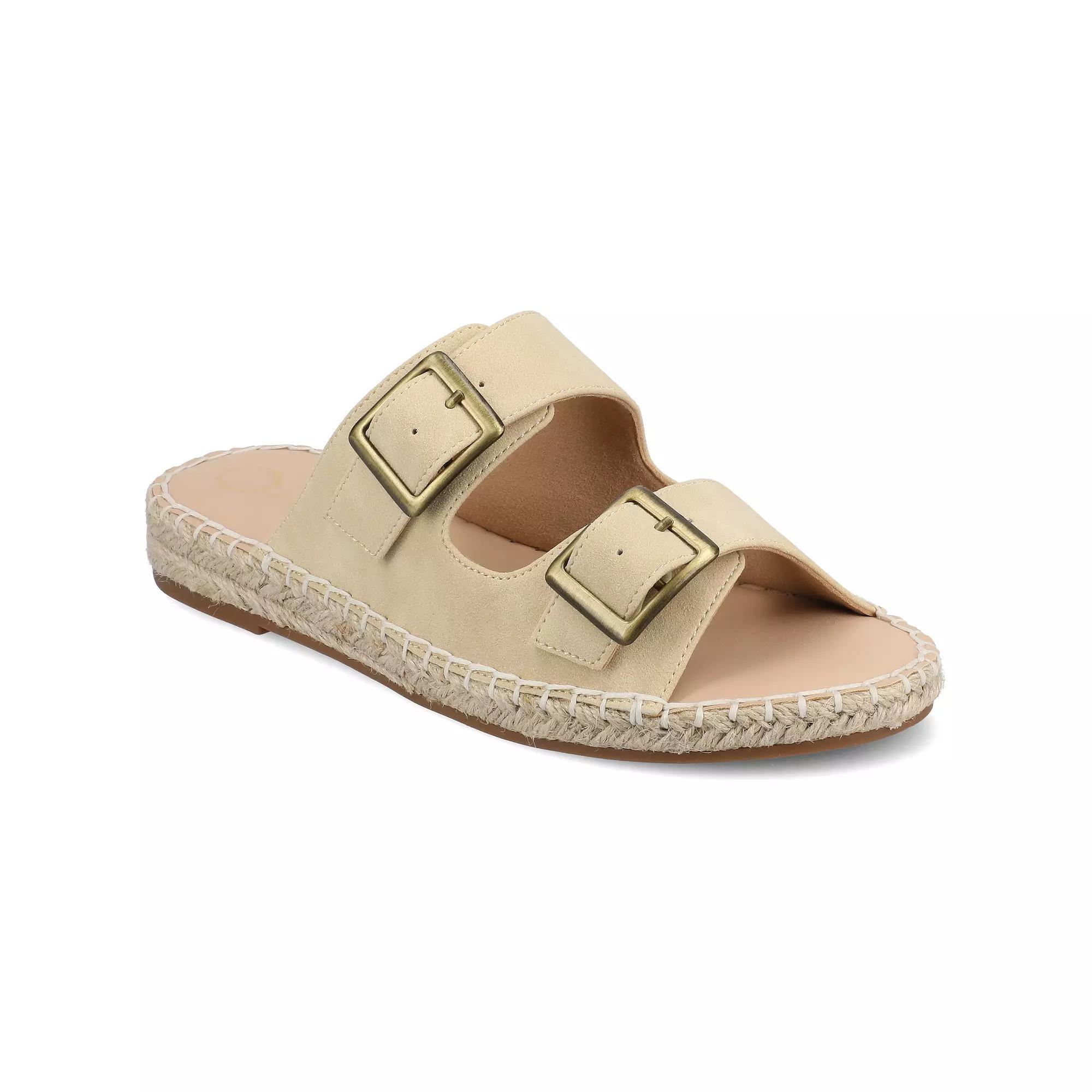 Journee Women's Tresah Double Strap Espadrille Sandals, Size: 8.5, Beige Product Image