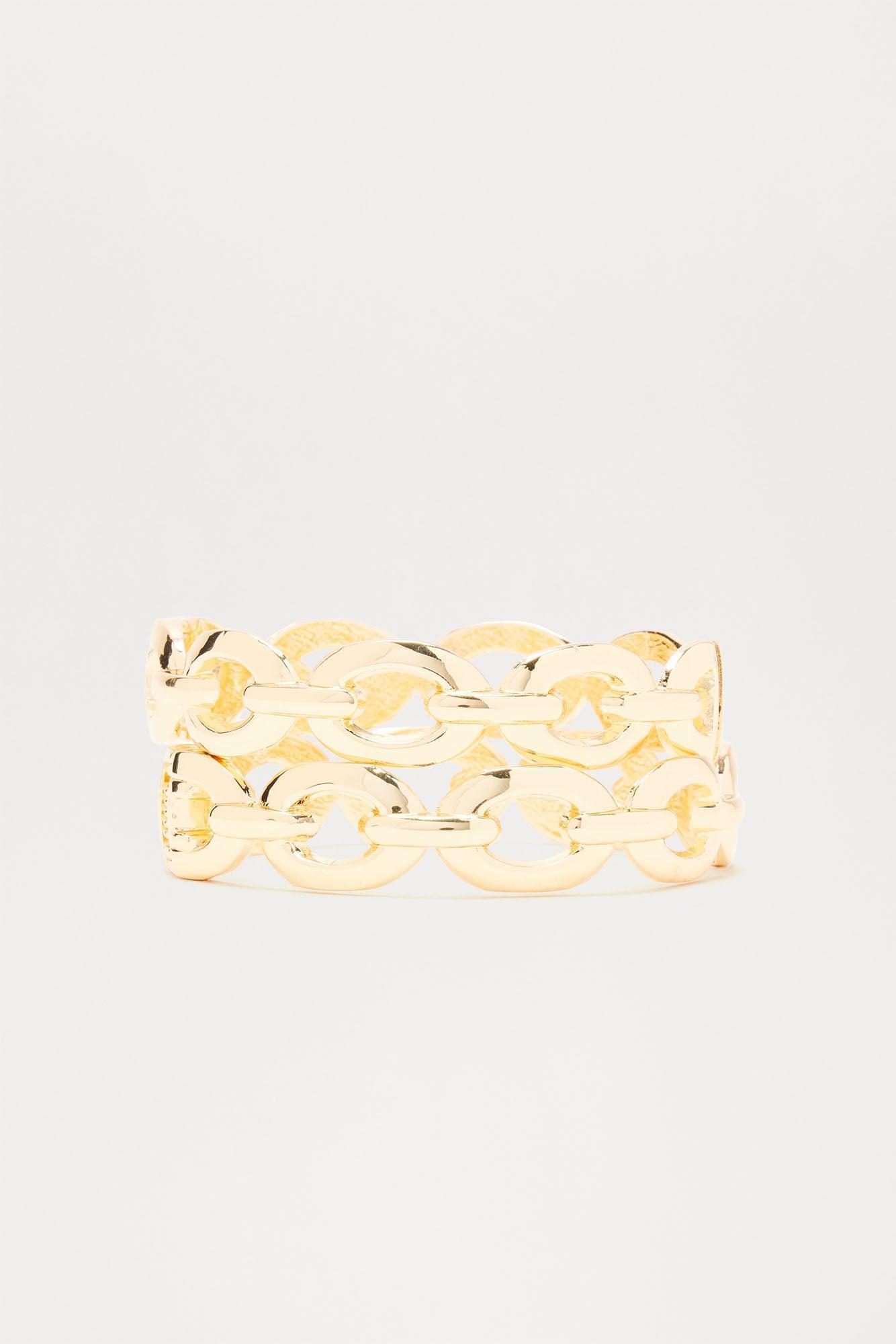 Daily Simple Bracelet 2 Piece Set - Gold Female Product Image