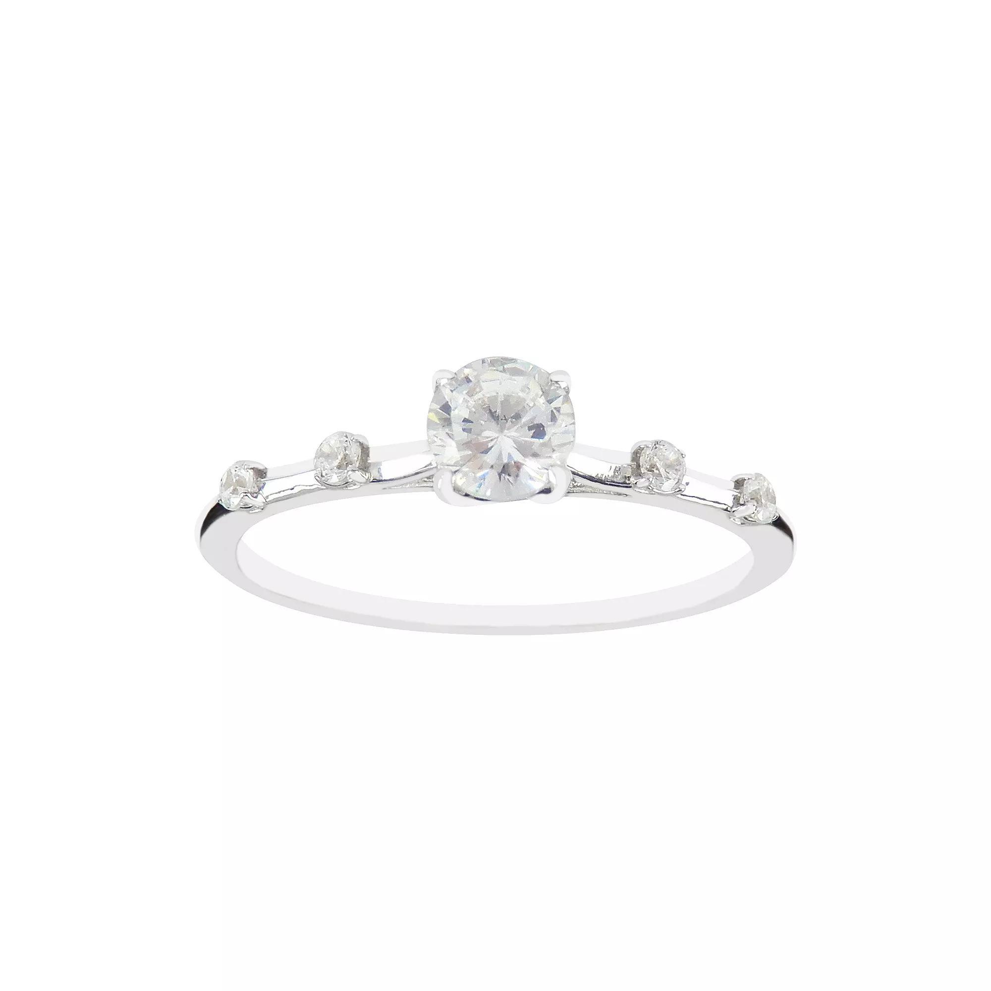 SIRI USA by TJM Sterling Silver Cubic Zirconia Oval Promise Ring, Women's, Size: 6 Product Image