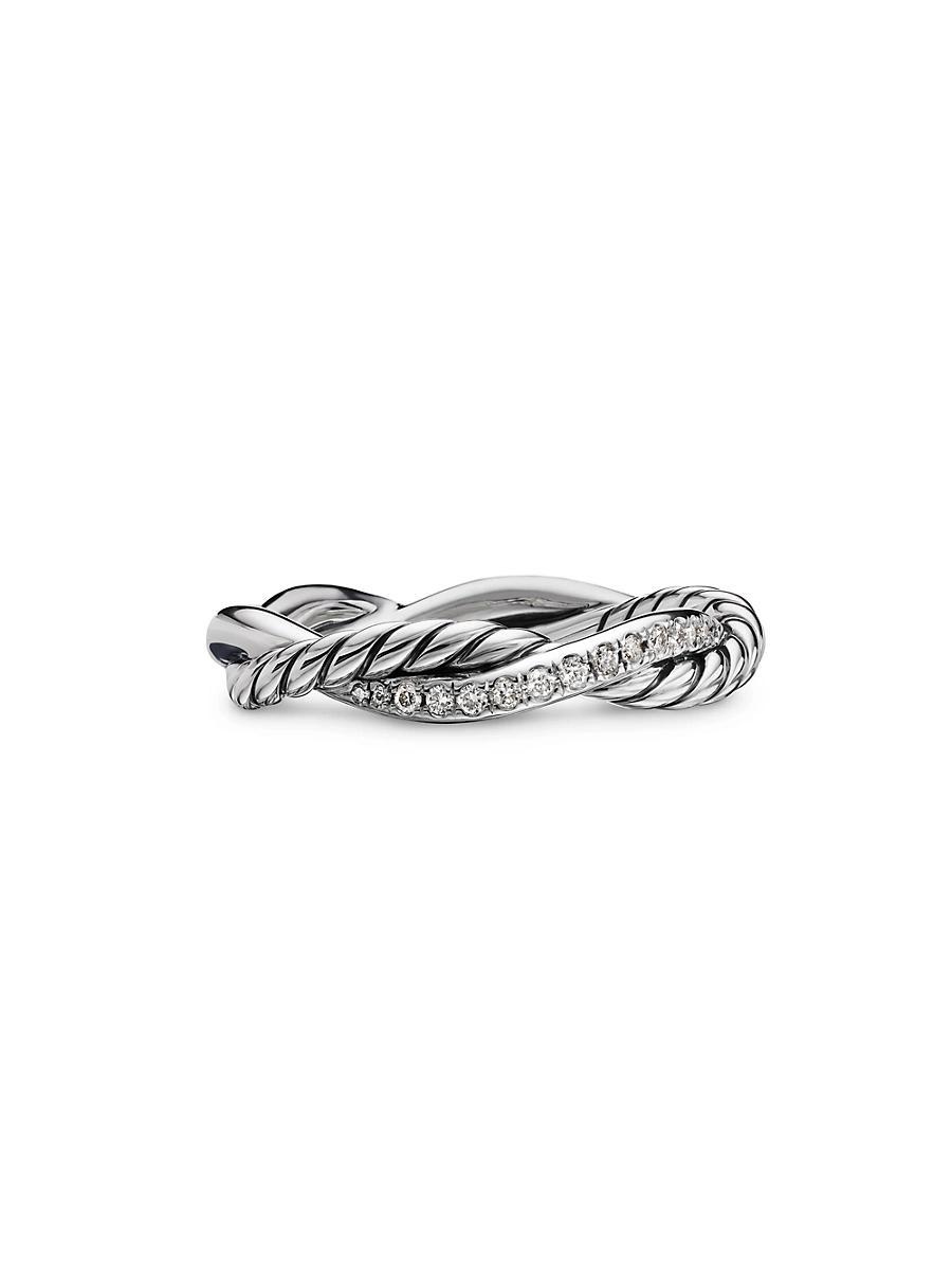 Petite Infinity Twisted Ring with Pave Diamonds Product Image