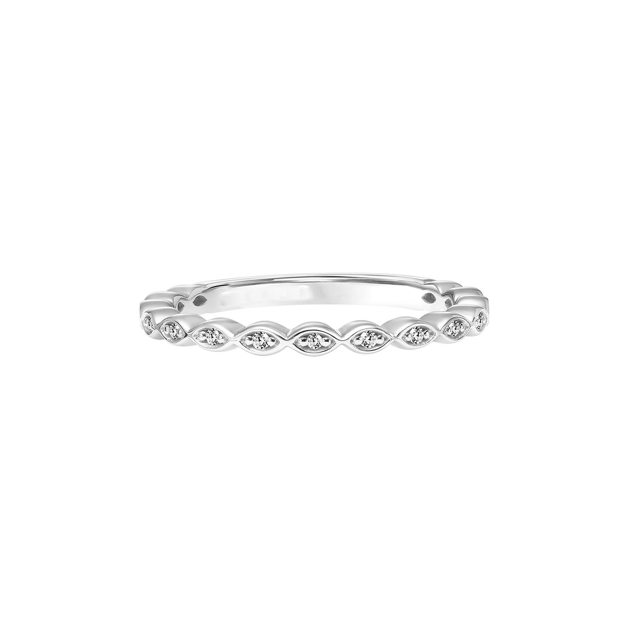 18k Gold Over Silver Diamond Accent Stacking Ring, Women's, Size: 7, Silver Tone Product Image