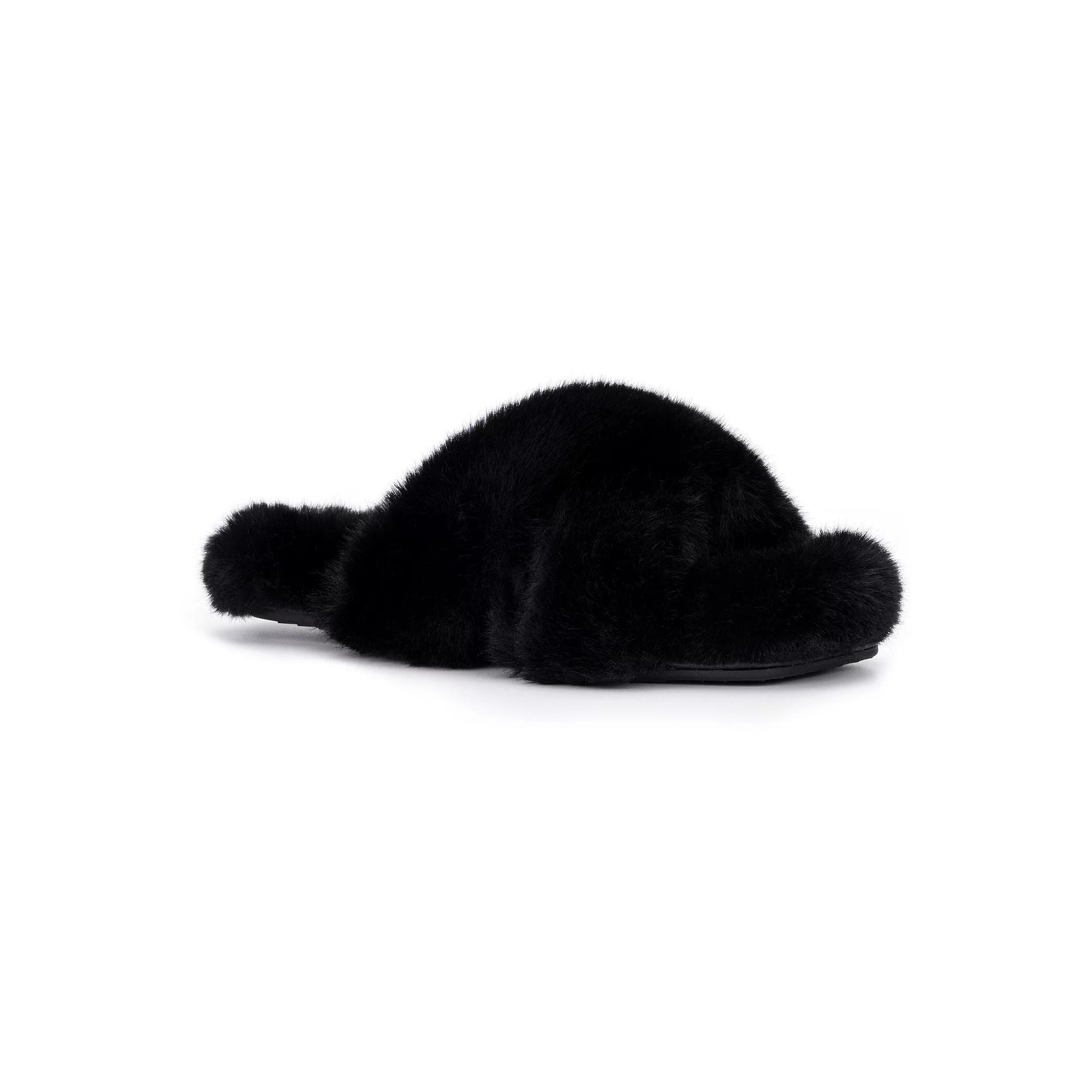 Torgeis Luna Womens Faux-Fur Slide Slippers Product Image