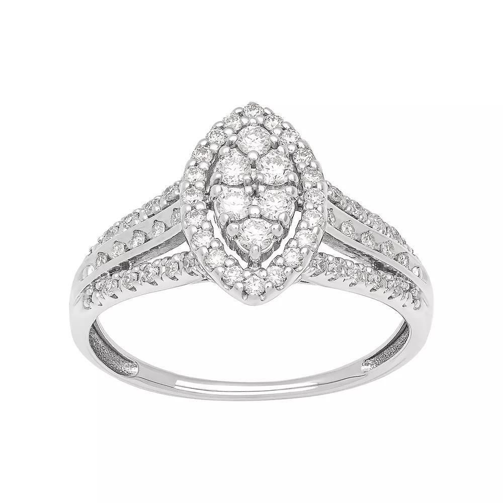 Love Always Sterling Silver 1/2 Carat T.W. Lab-Grown Diamond Engagement Ring, Women's, Size: 7 Product Image