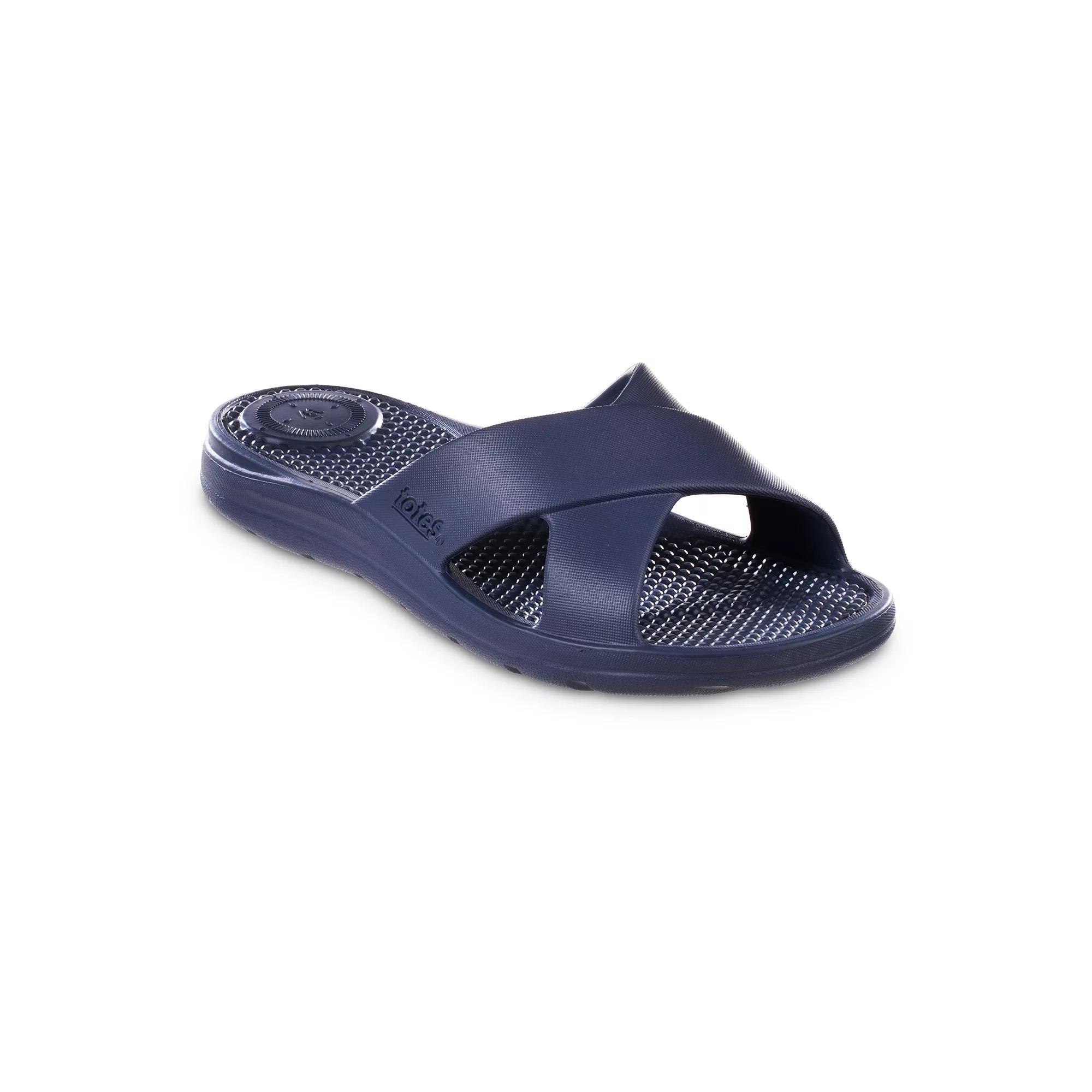 totes Womens Everywear Cross Slide Sandals Purple Product Image