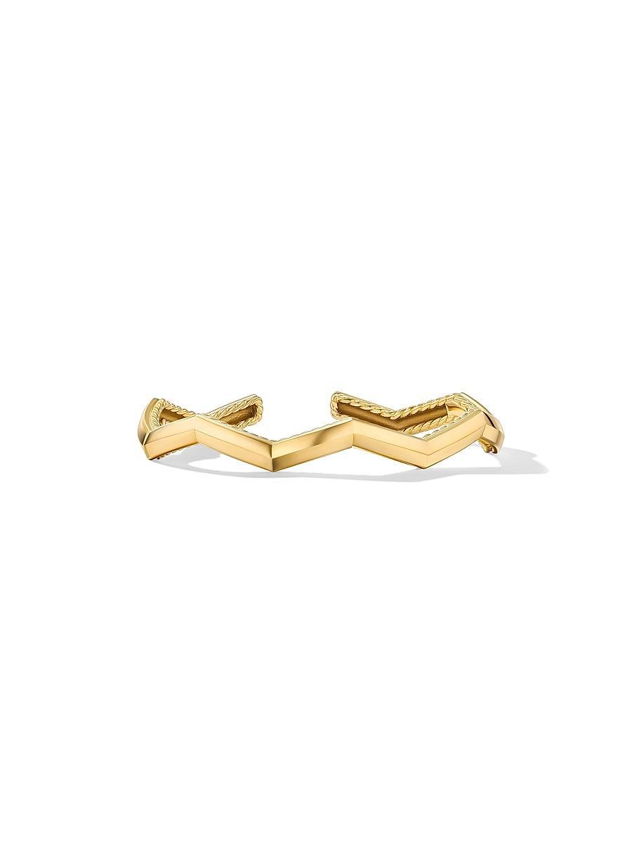 Womens Zig Zag Stax Cuff Bracelet in 18K Yellow Gold, 5mm Product Image