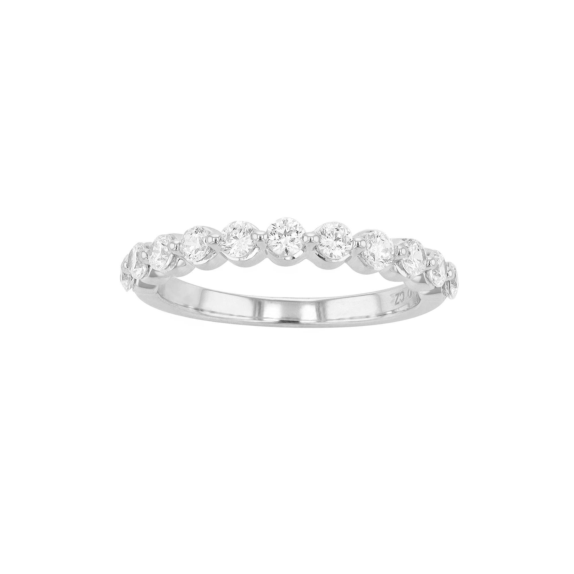 Diamond Brilliance 14k Gold 3/4 Carat T.W. Lab-Grown Diamond Floating Wedding Band, Women's, Size: 6, White Gold Product Image