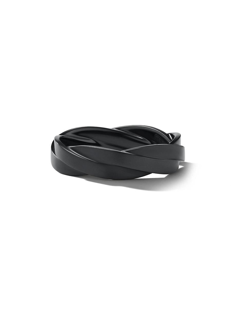 David Yurman Mens Dy Helios Band Ring in Black Titanium, 6mm Product Image