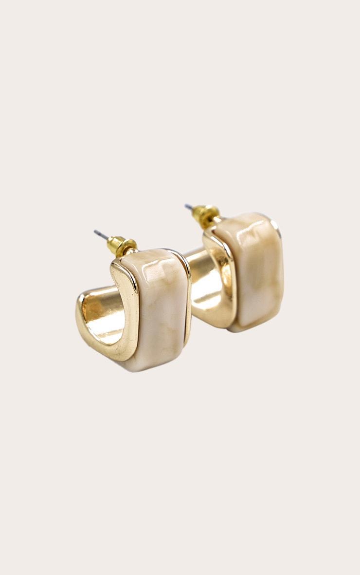 Gold Edged Enamel Hoop Earring Product Image
