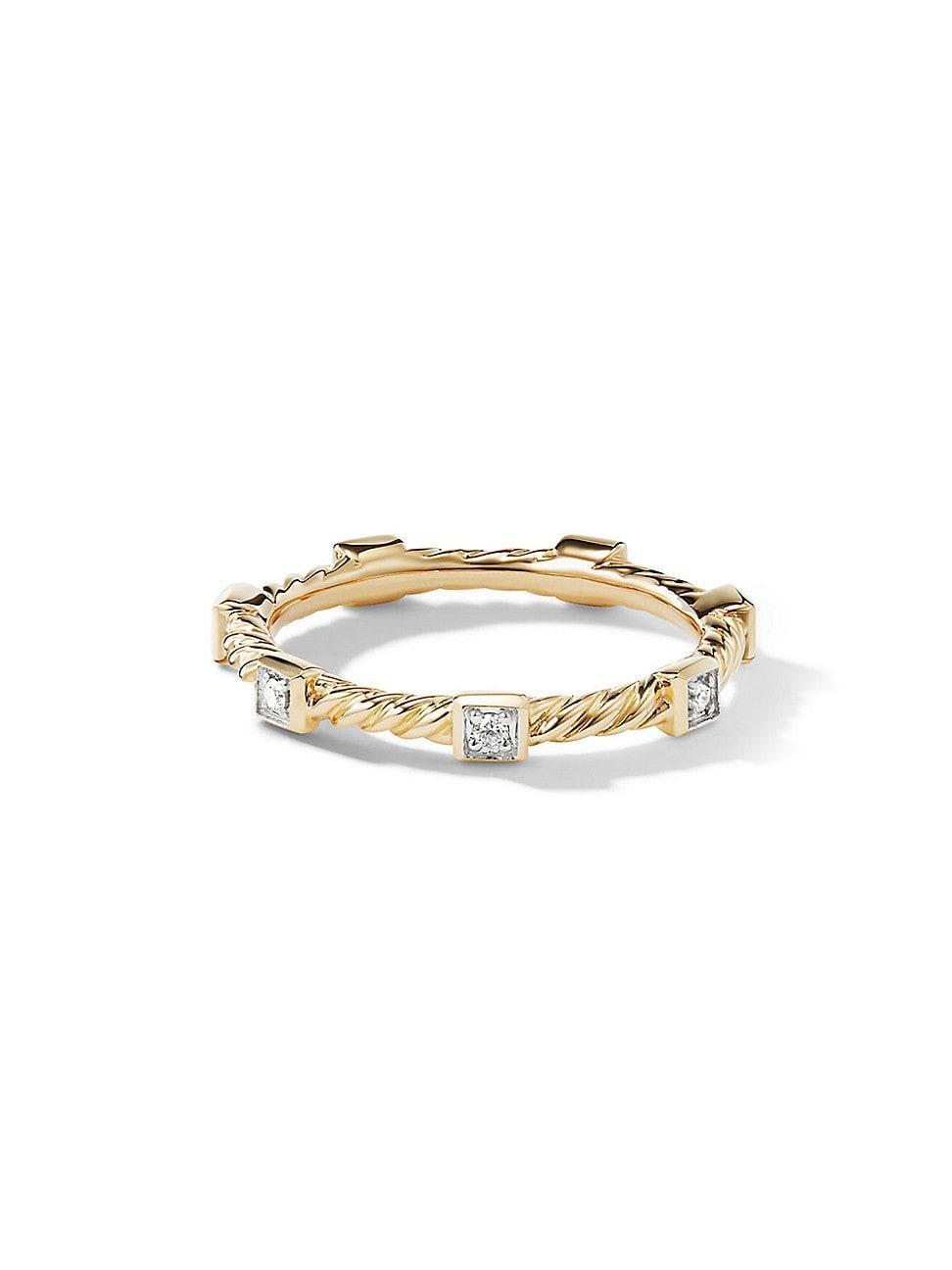 Womens Cable Collectibles Stations Stack Ring in 18K Yellow Gold Product Image