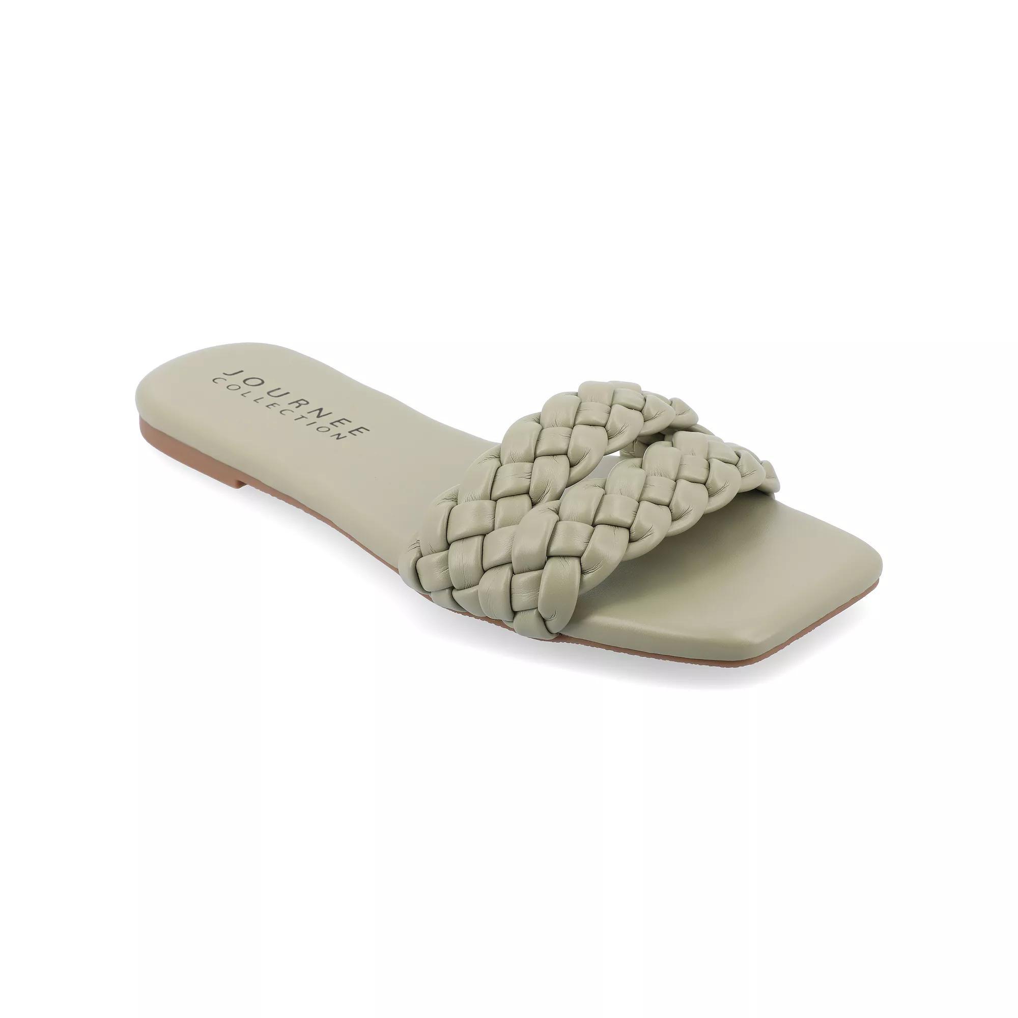Journee Sawyerr Women's Braided Slide Sandals, Size: 6.5 Wide, Pink Product Image