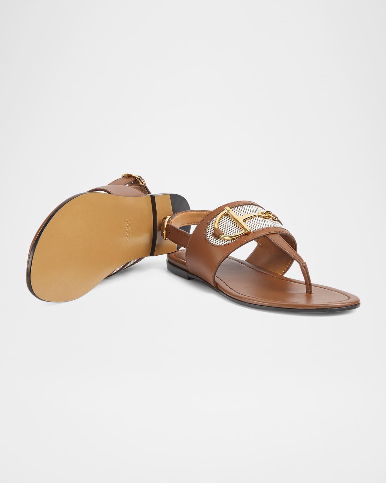 Horsebit Thong Slingback Sandals Product Image