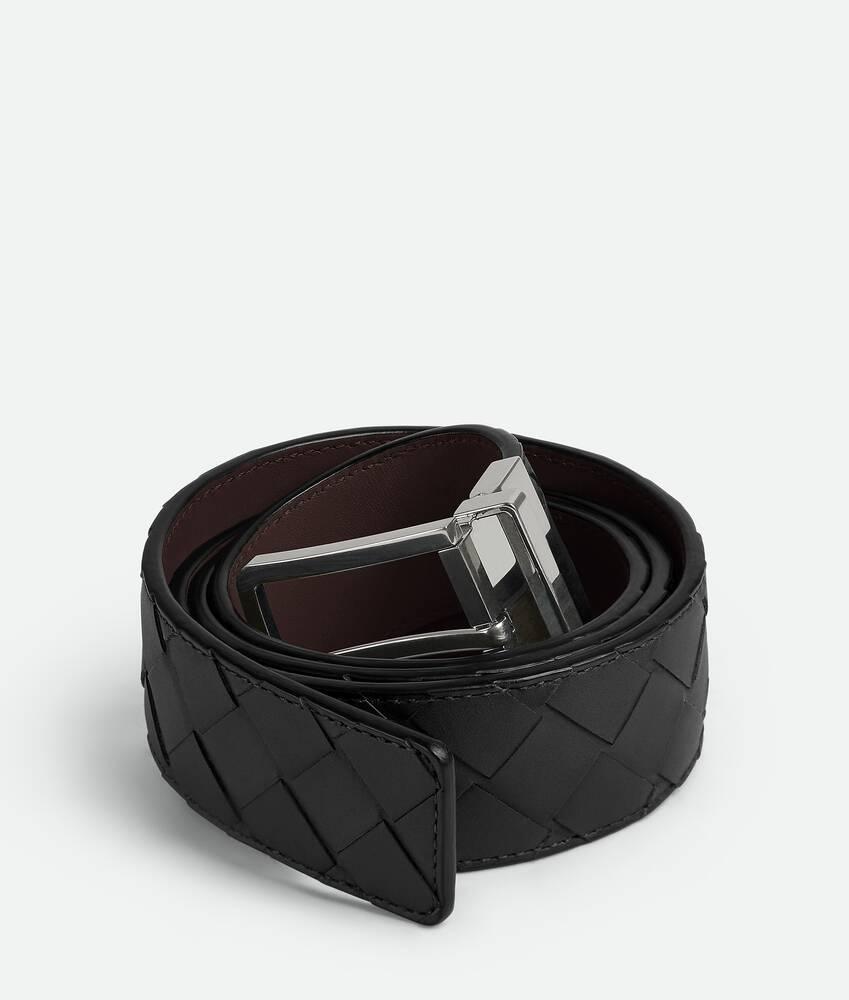 Men's Intrecciato Reversible Belt in Black/fondant Product Image