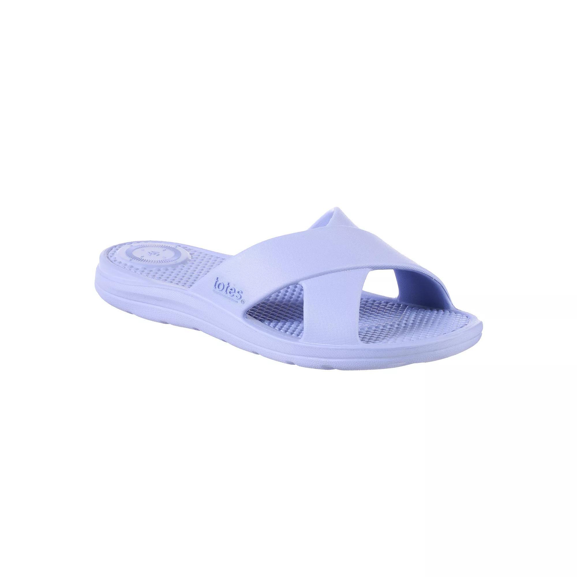 totes Womens Everywear Cross Slide Sandals Purple Product Image
