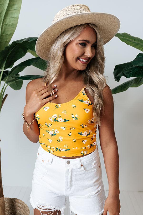 Tikis Please Floral Tankini in Marigold Product Image