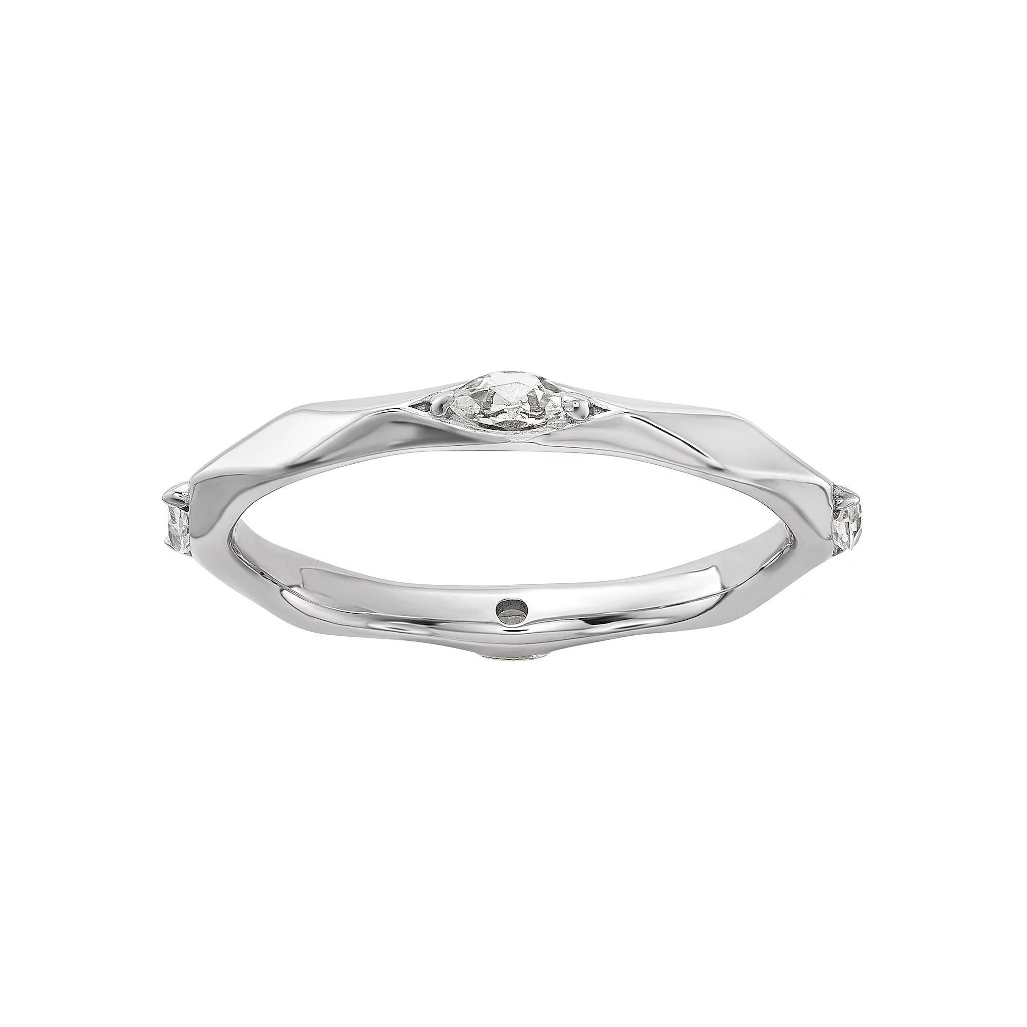 Stacks & Stones Sterling Silver Gemstone Stackable Ring, Women's, Size: 5, White Topaz Product Image
