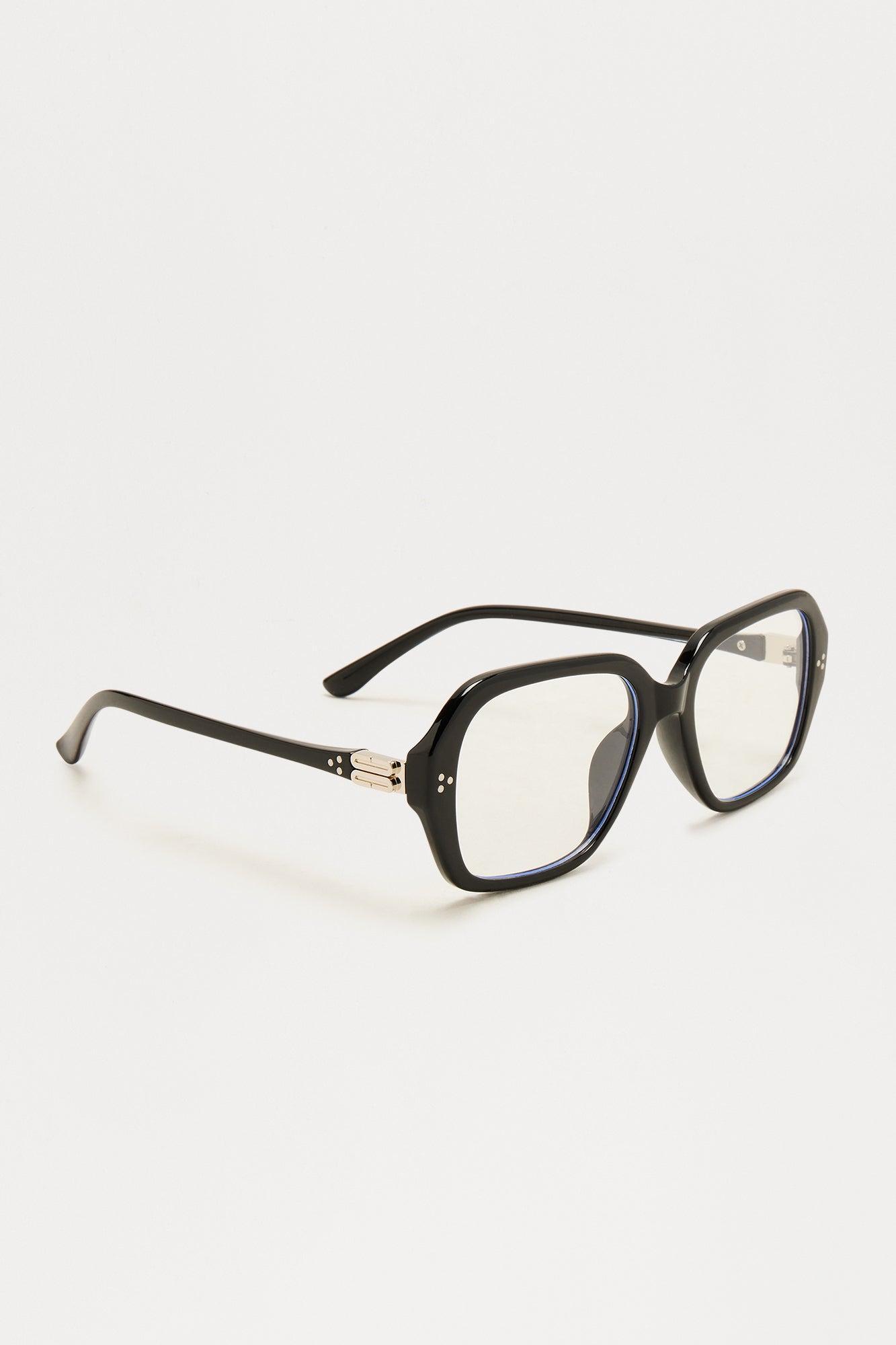 Book Shelf Square Blue Light Glasses - Black Product Image