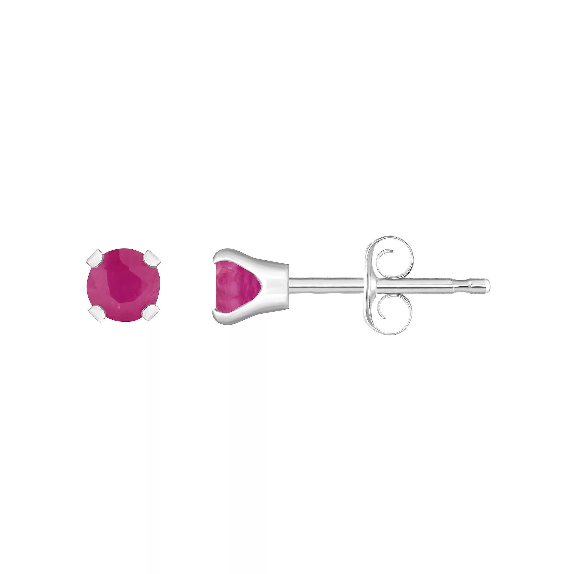 14k White Gold Gemstone Stud Earrings, Women's, December Product Image