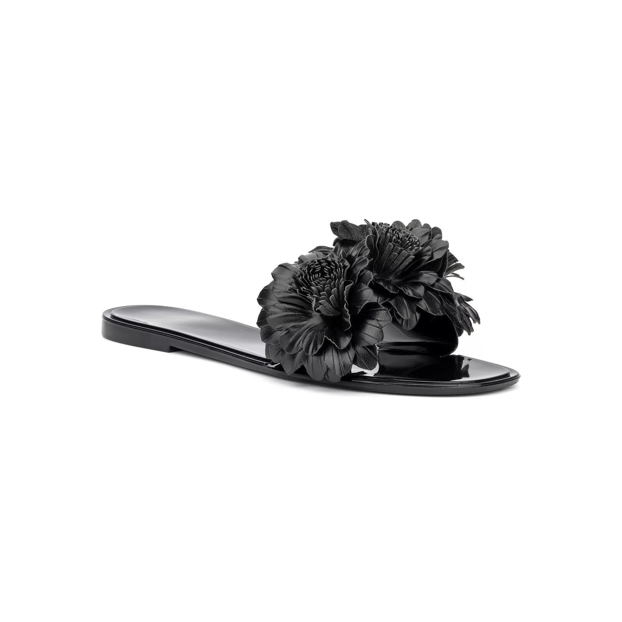 New York & Company Anella Womens Flower Jelly Slide Sandals Product Image