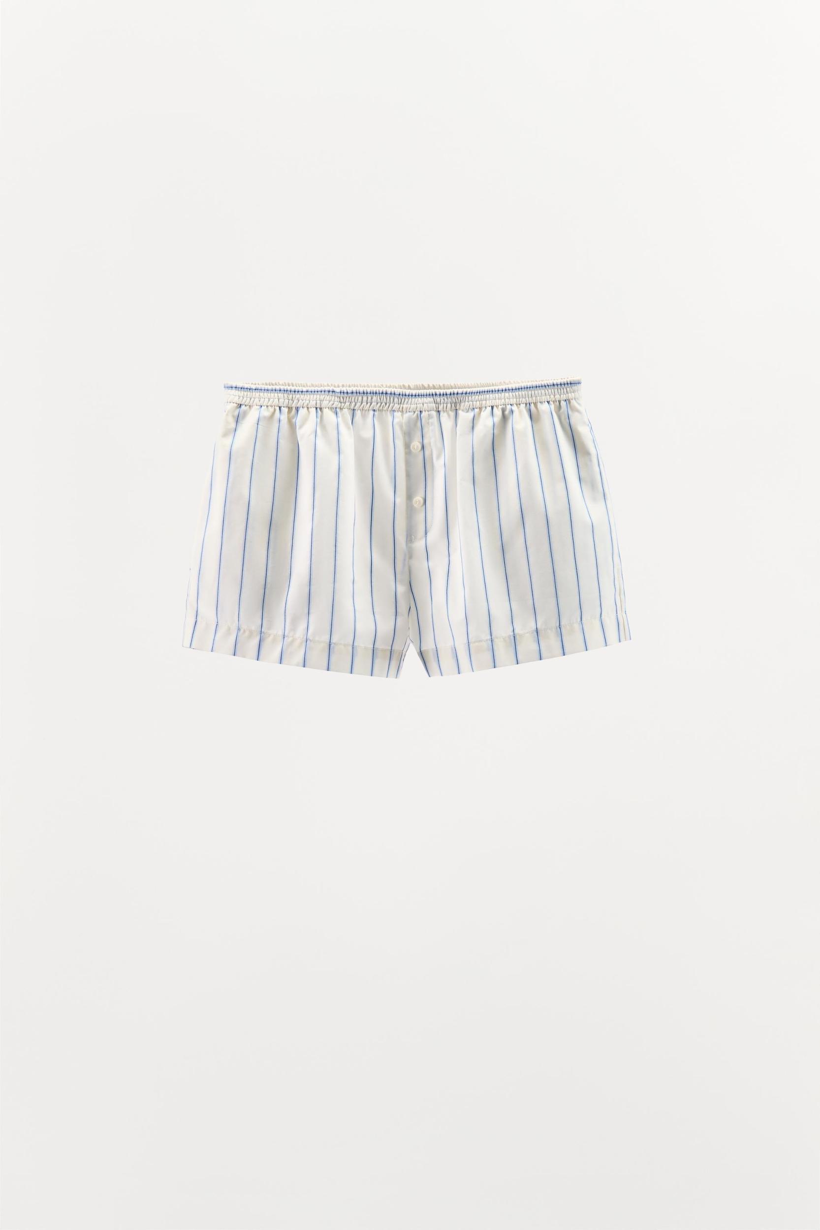 STRIPED CROPPED PAJAMA SHIRT Product Image