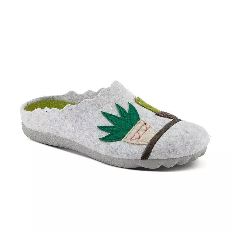 Flexus by Spring Step Women's Happycactus Wool Slippers, Size: 38, Light Gray Product Image