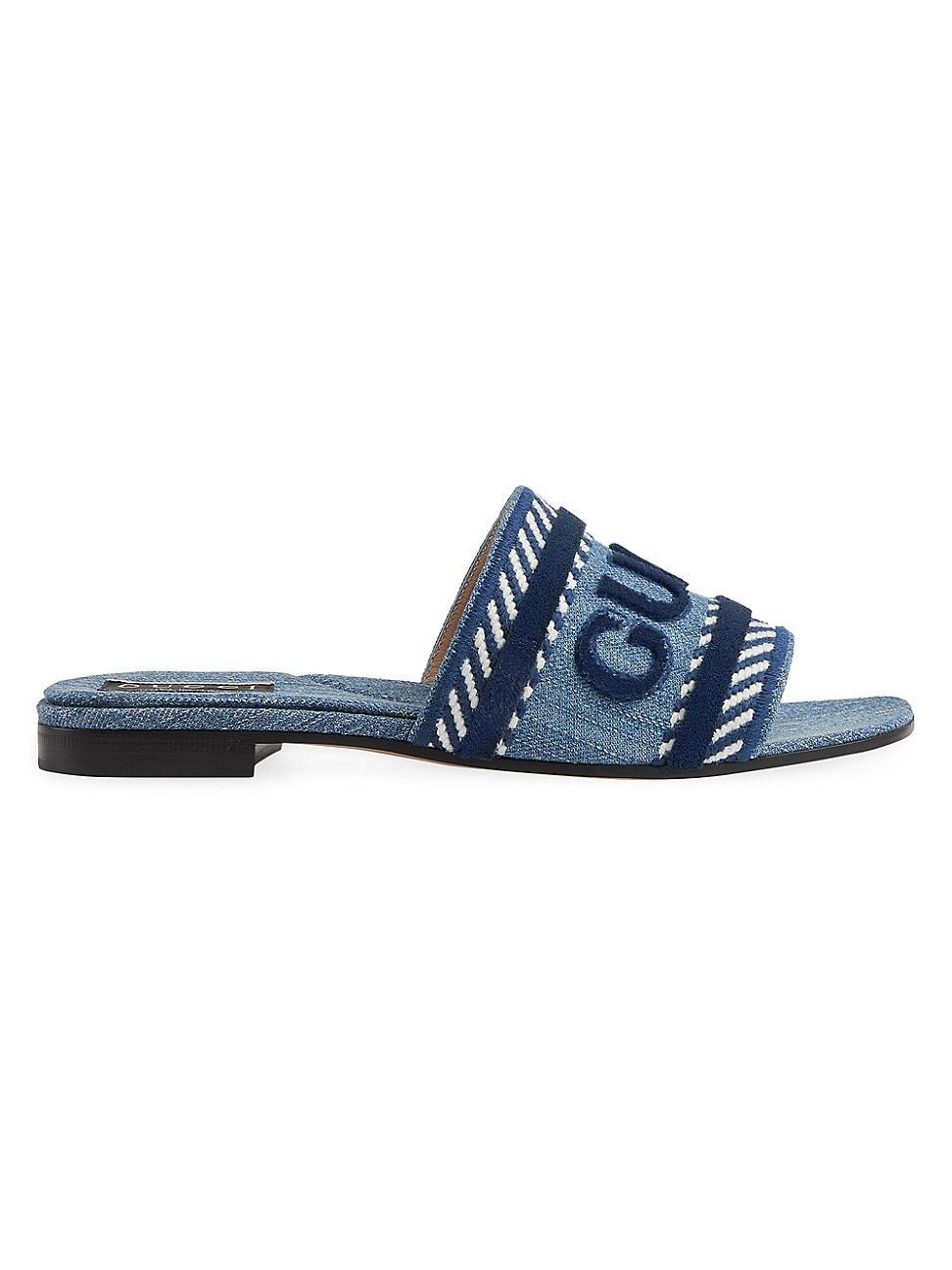 Jane Logo Denim Slide Sandals Product Image