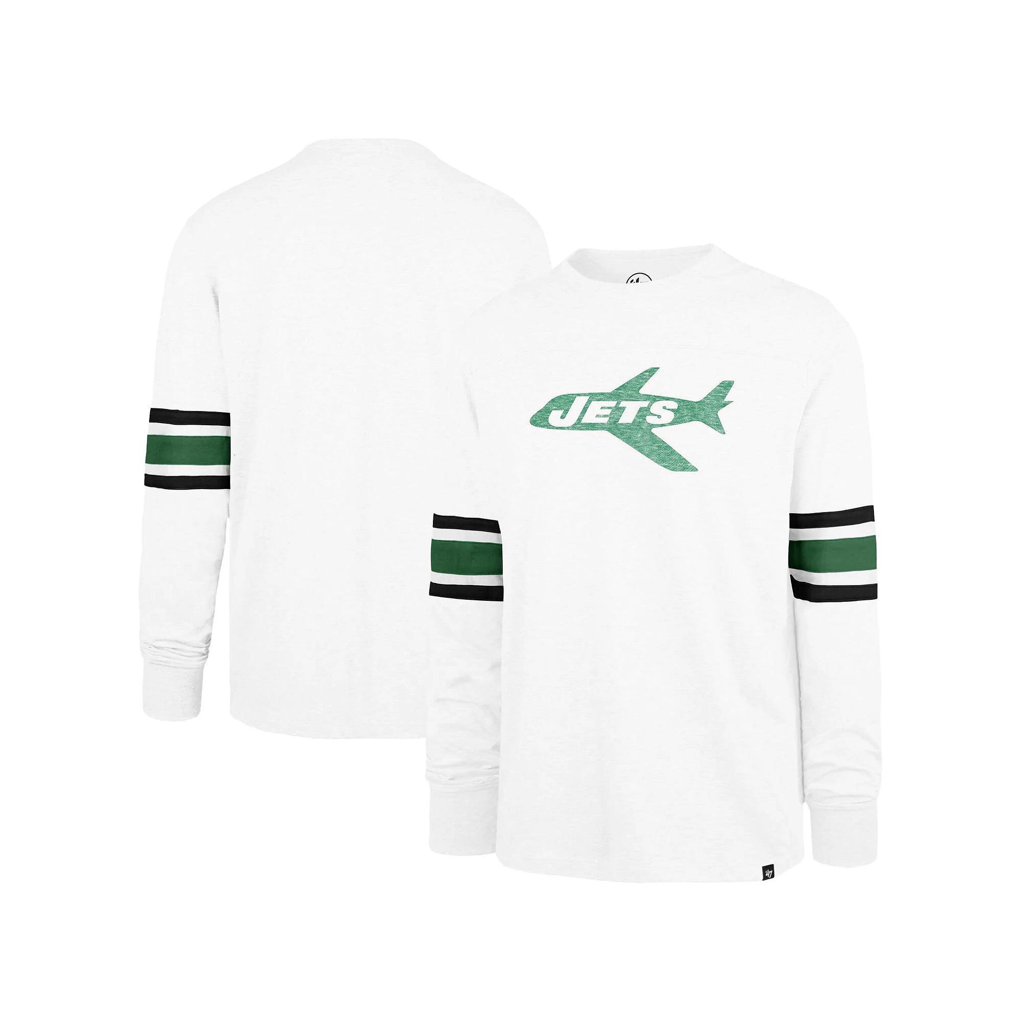 Men's '47 White New York Jets Gridiron Throwback Premier Brex Long Sleeve T-Shirt, Size: XL Product Image