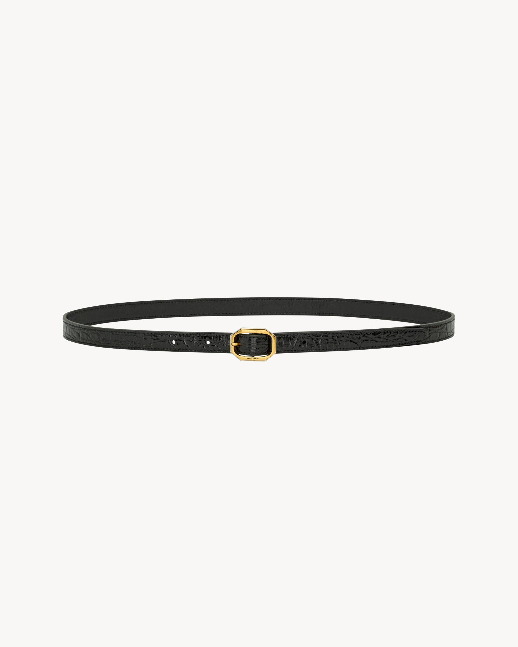 FRAME thin belt in crocodile-embossed leather Product Image