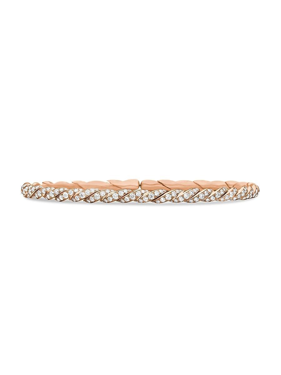 Womens Sculpted Cable Flex Bracelet in 18K Rose Gold Product Image