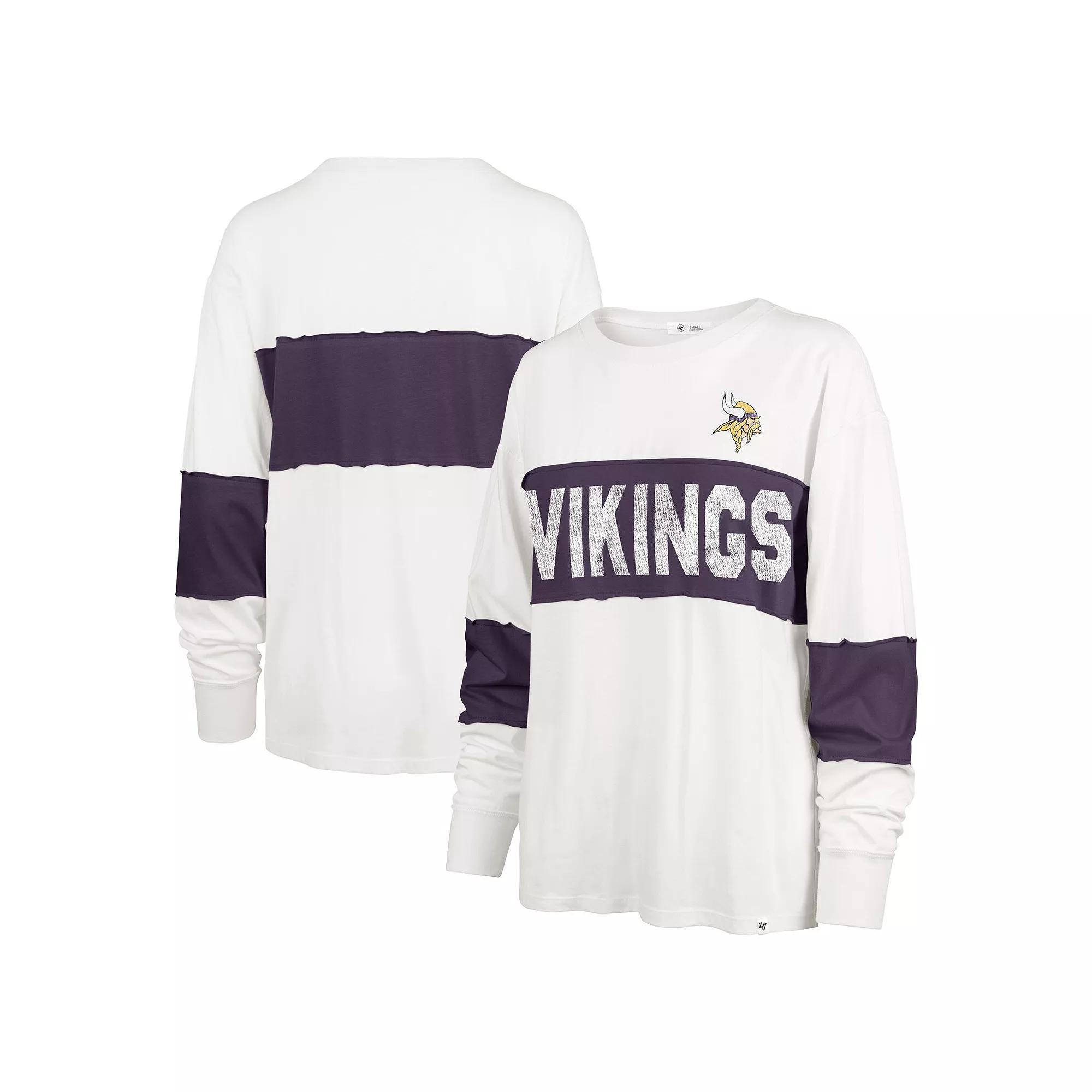 Women's '47 Cream New England Patriots Clubhouse Pride Taylor Long Sleeve T-Shirt, Size: Small, Beige Product Image