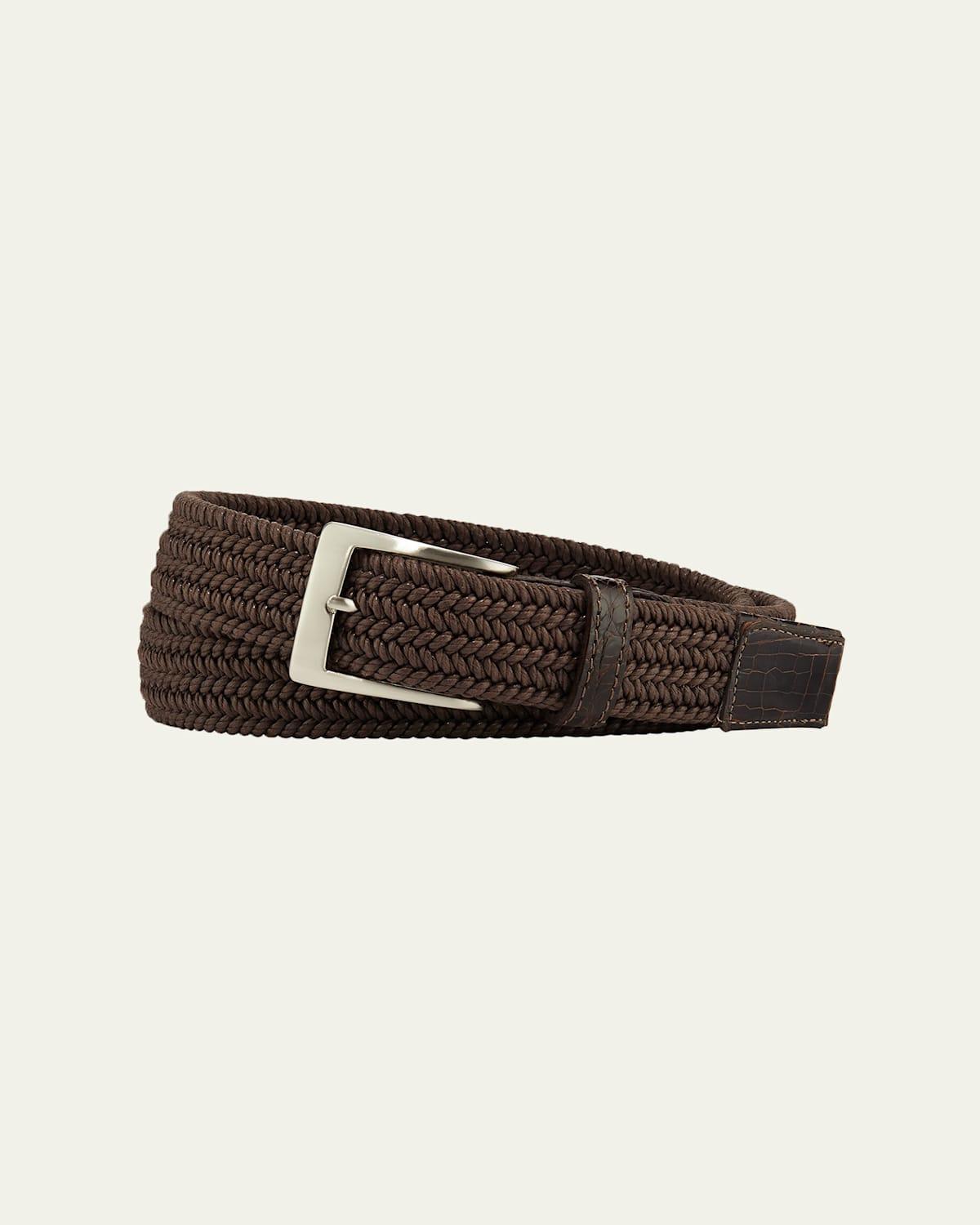 Mens Sport Stretch Belt with Crocodile-Trim Product Image
