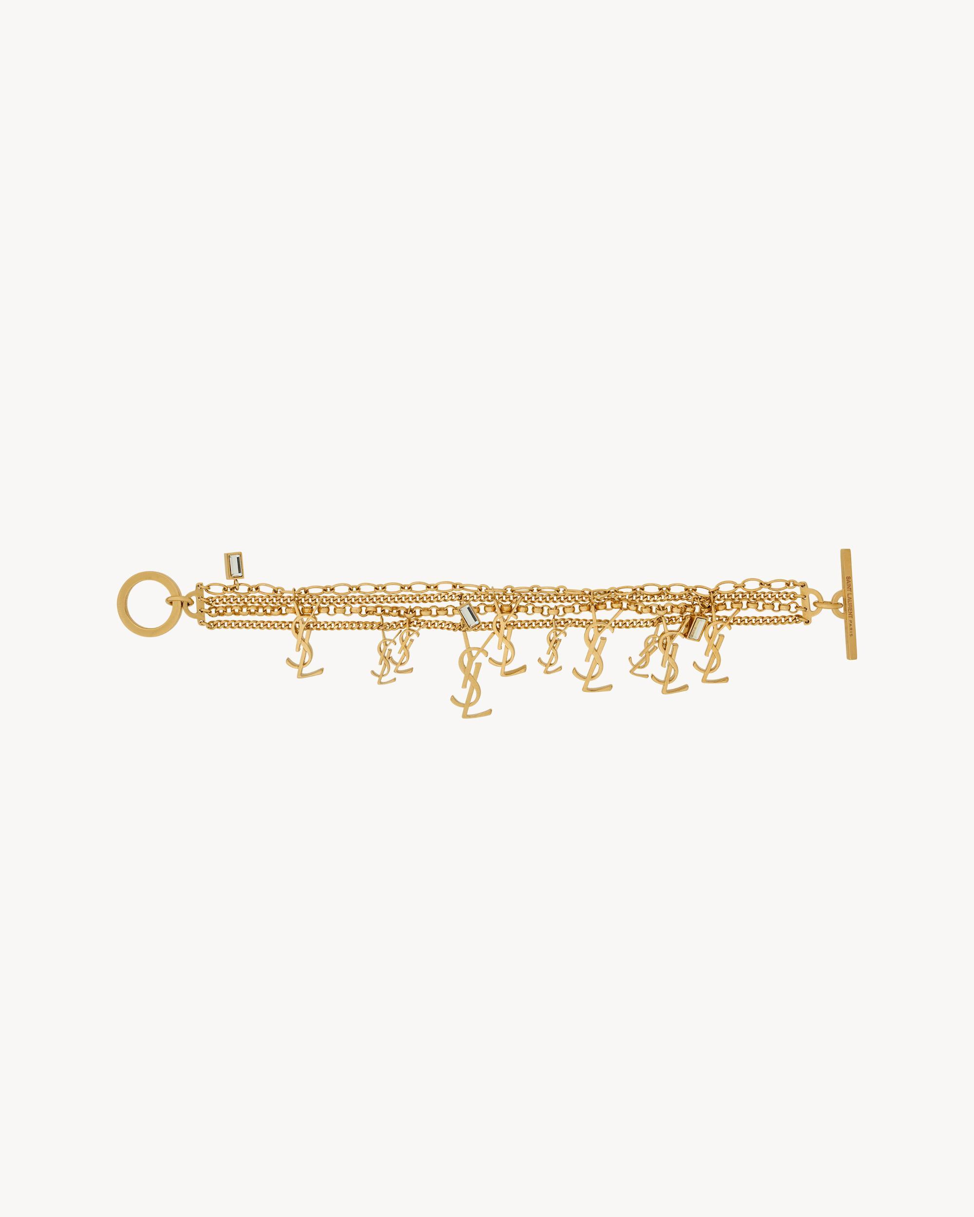 CASSANDRE multi-chain bracelet in metal and rhinestone Product Image