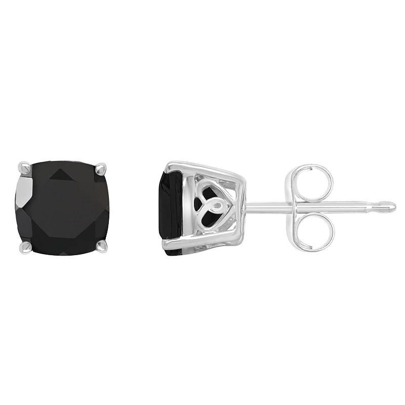 Alyson Layne 14k Gold Cushion Black Onyx Stud Earrings, Womens, 14k White Gold Product Image
