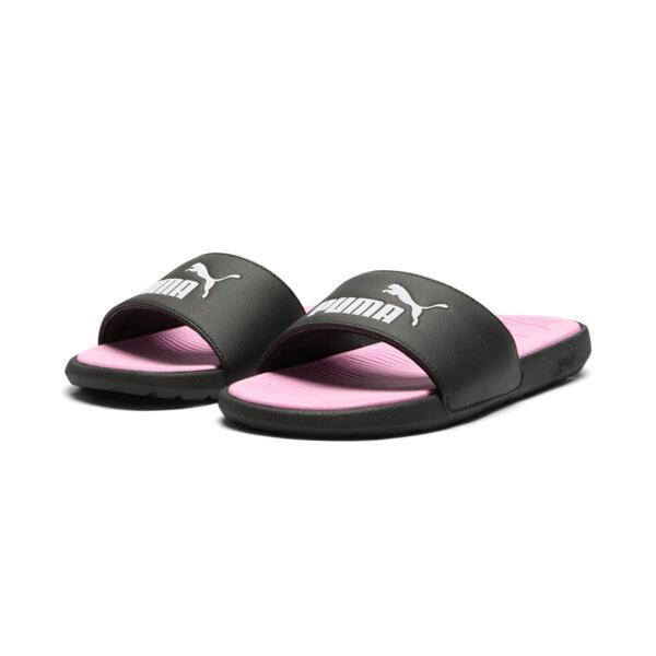 PUMA Cool Cat 2.0 Women's Slides in Black/White/Pale Pink Product Image