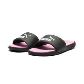 PUMA Cool Cat 2.0 Women's Slides in Black/White/Pale Pink Product Image