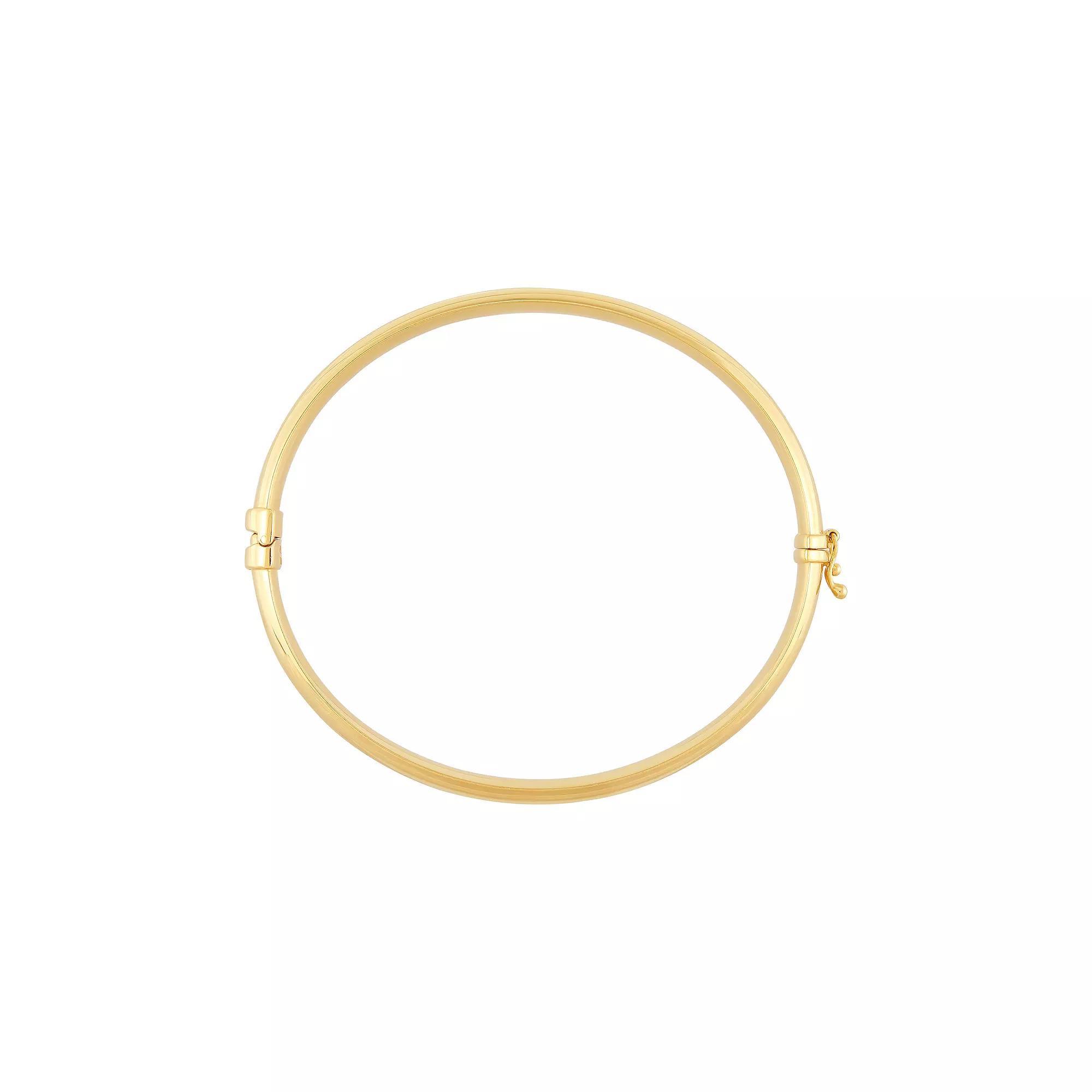 Everlasting Silver Gold Over Silver Tube Hinge Bangle Bracelet, Women's, Size: 7", Gold Tone Product Image