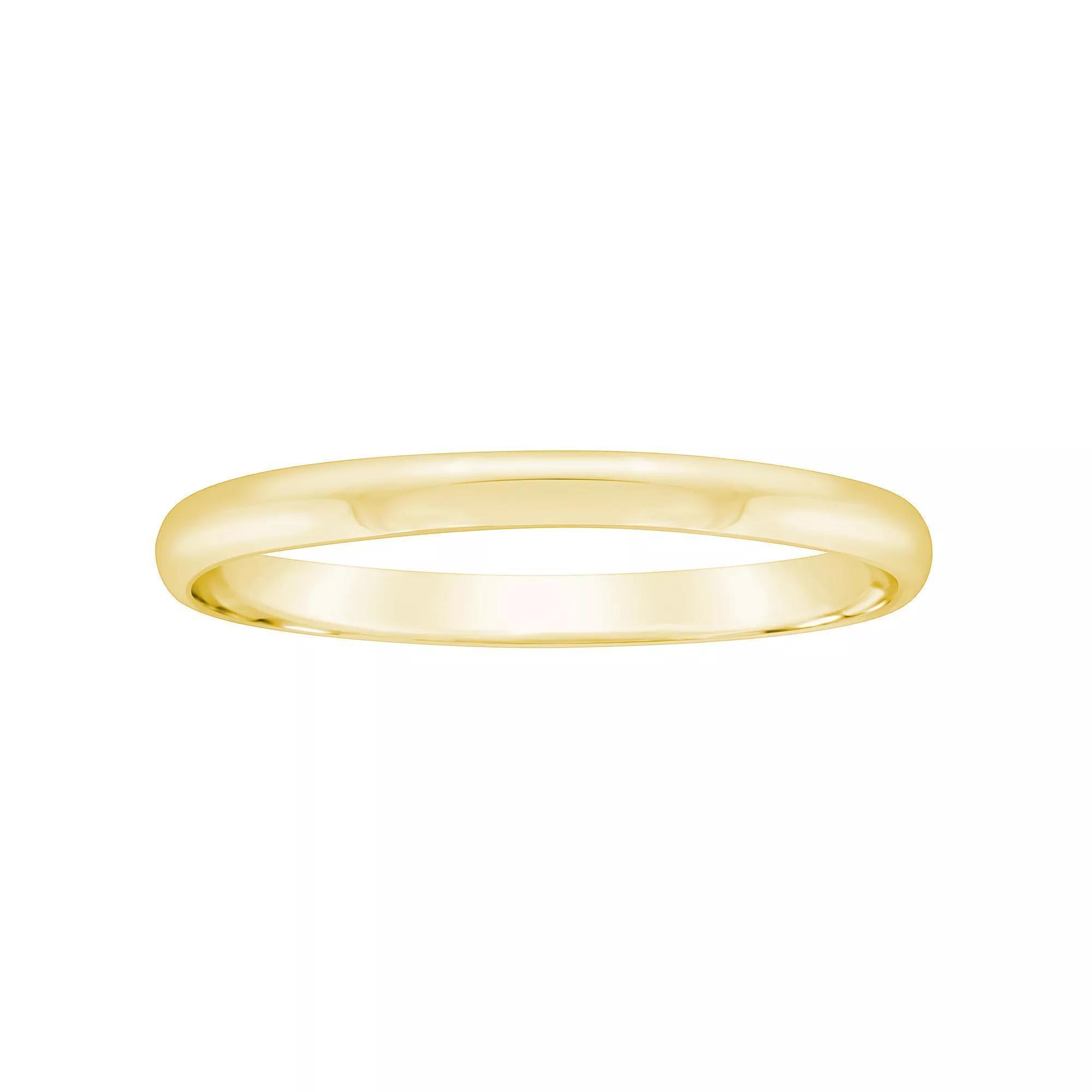 Alyson Layne Men's 2 mm Half Round Wedding Band, Size: 9.50, 10k Gold Product Image