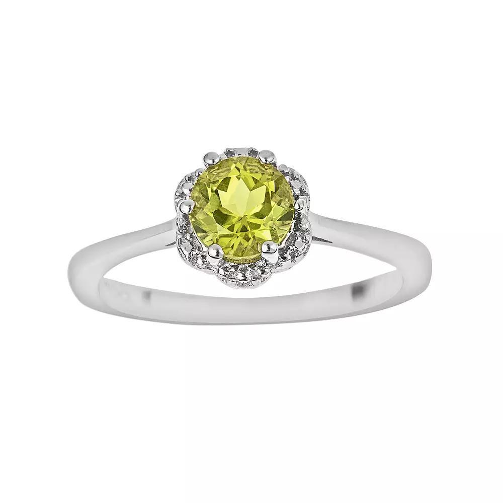 Celebration Gems Sterling Silver White Topaz Scalloped Frame Ring, Women's, Size: 9 Product Image