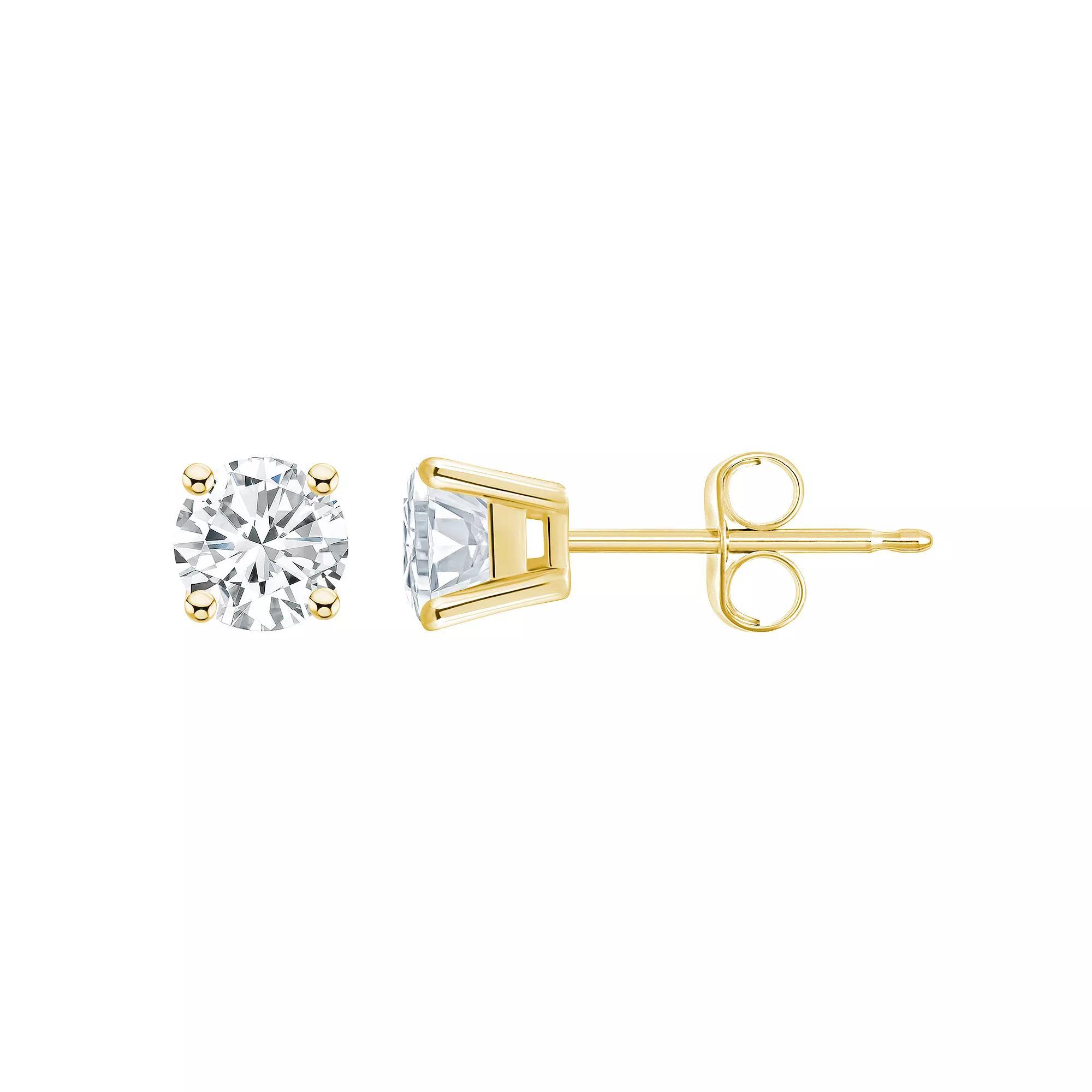 Celebration Gems 14k Gold 3/4 Carat T.W. Diamond Round Stud Earrings, Women's, 14k White Gold Product Image