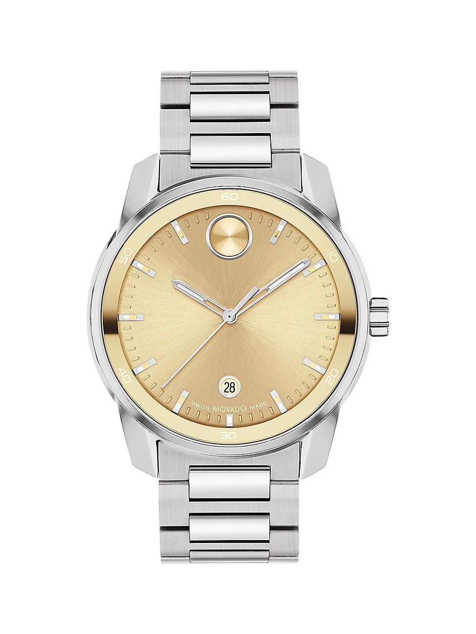 Movado Mens Swiss Bold Verso Stainless Steel Bracelet Watch 42mm Product Image