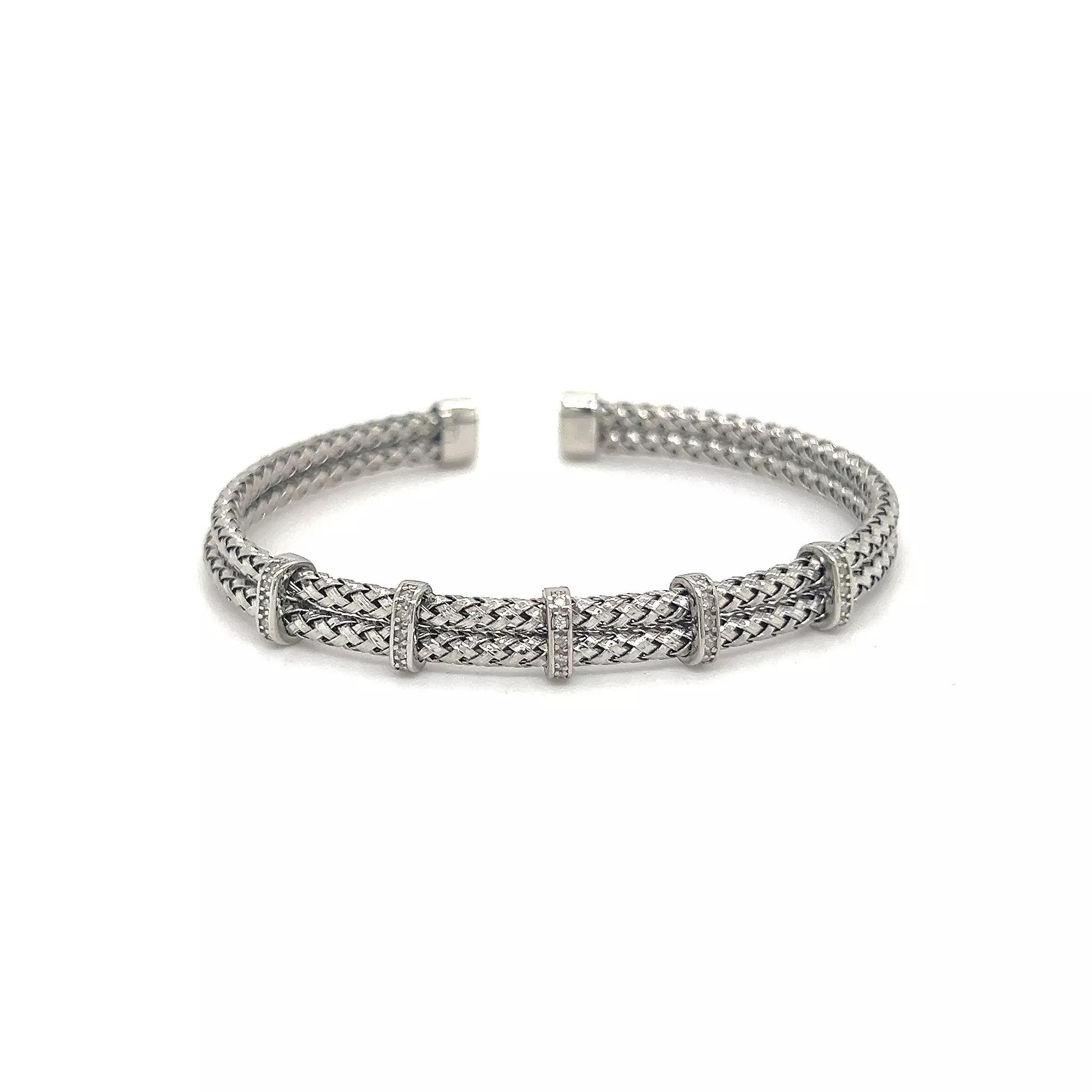 Meshmerise 18k Gold Vermeil Diamond Accent Bracelet, Women's, Size: 7", Sterling Silver Product Image
