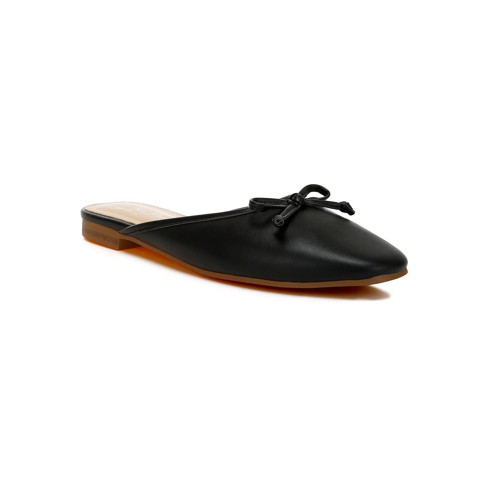 London Rag Eras Bow Slip-On Women's Flat Mules, Size: 7, Black Product Image