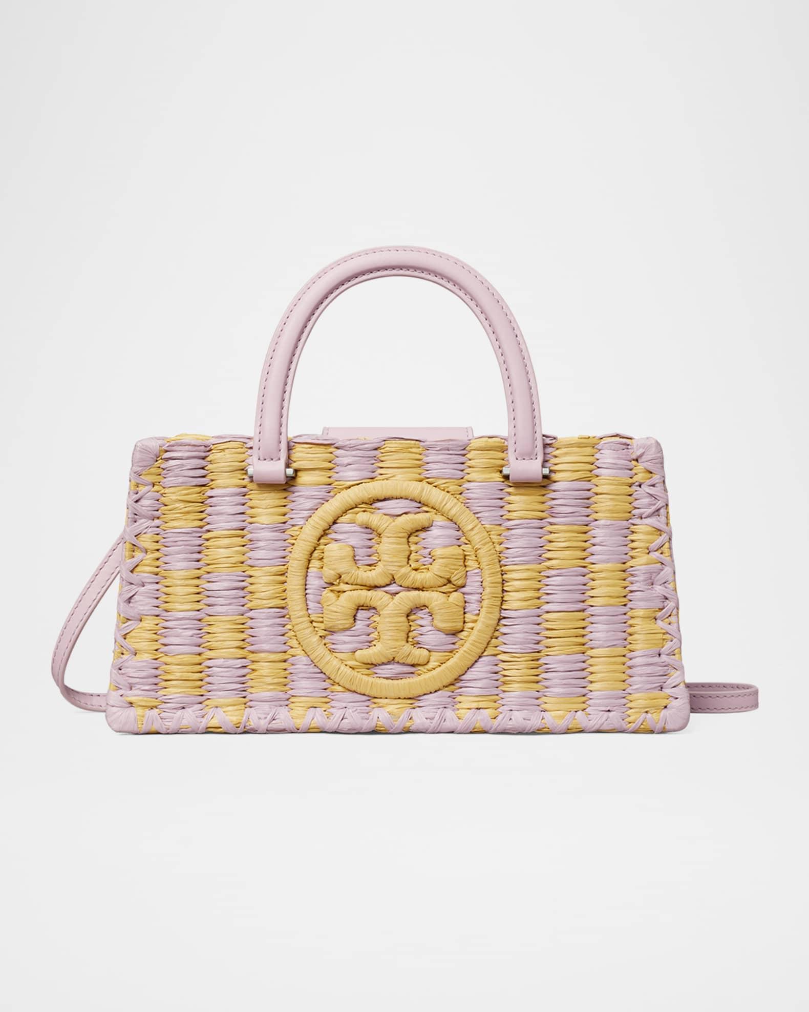 Ella Checkered Crochet Top-Handle Bag Product Image