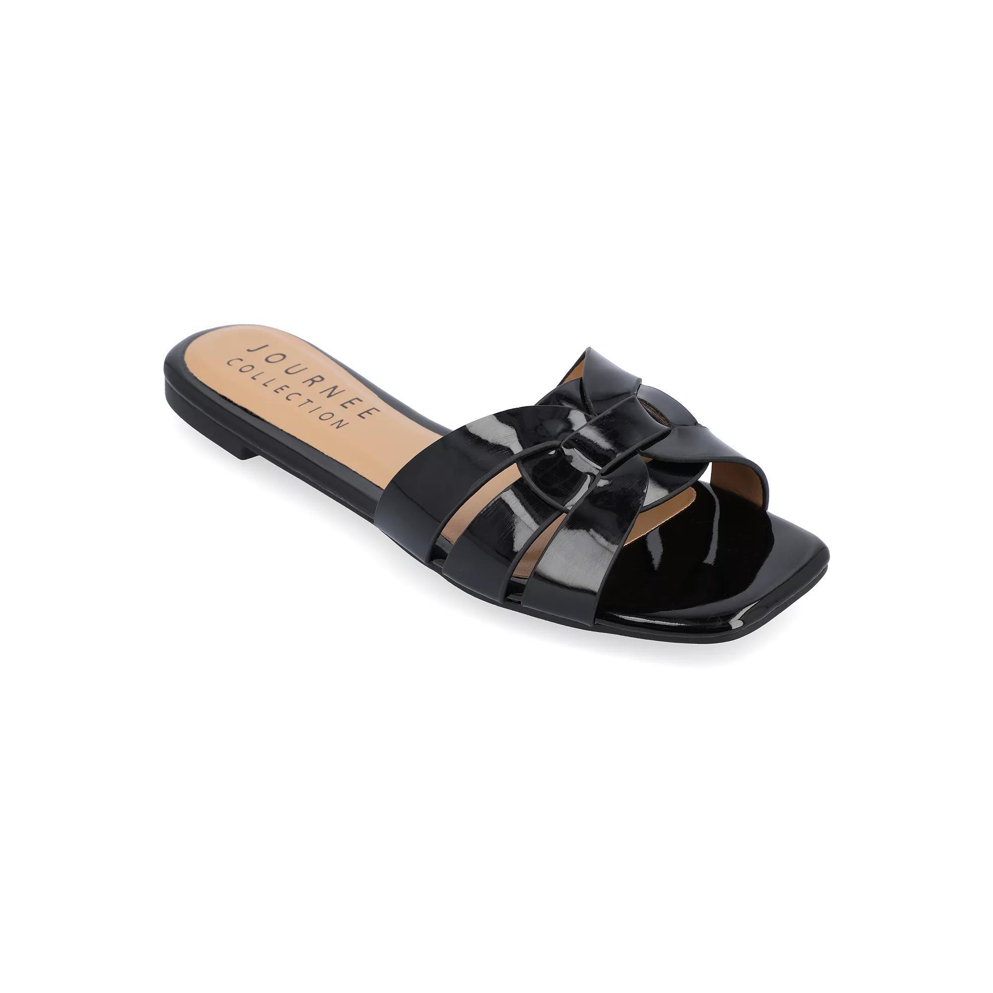 Journee Arrina Women's Square Toe Sandals, Size: 6.5, Black Product Image
