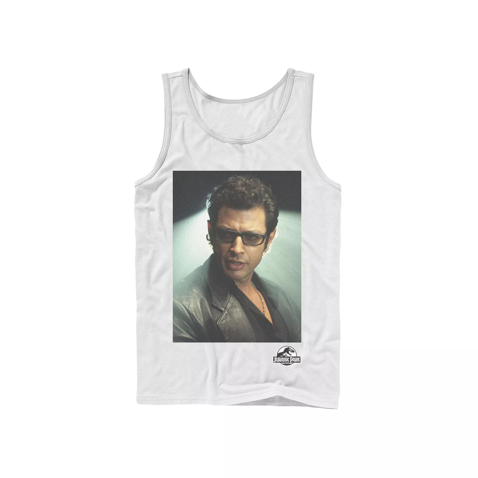 Mens Jurassic Park Ian Malcolm Head Shot Photo Graphic Tank Top Product Image