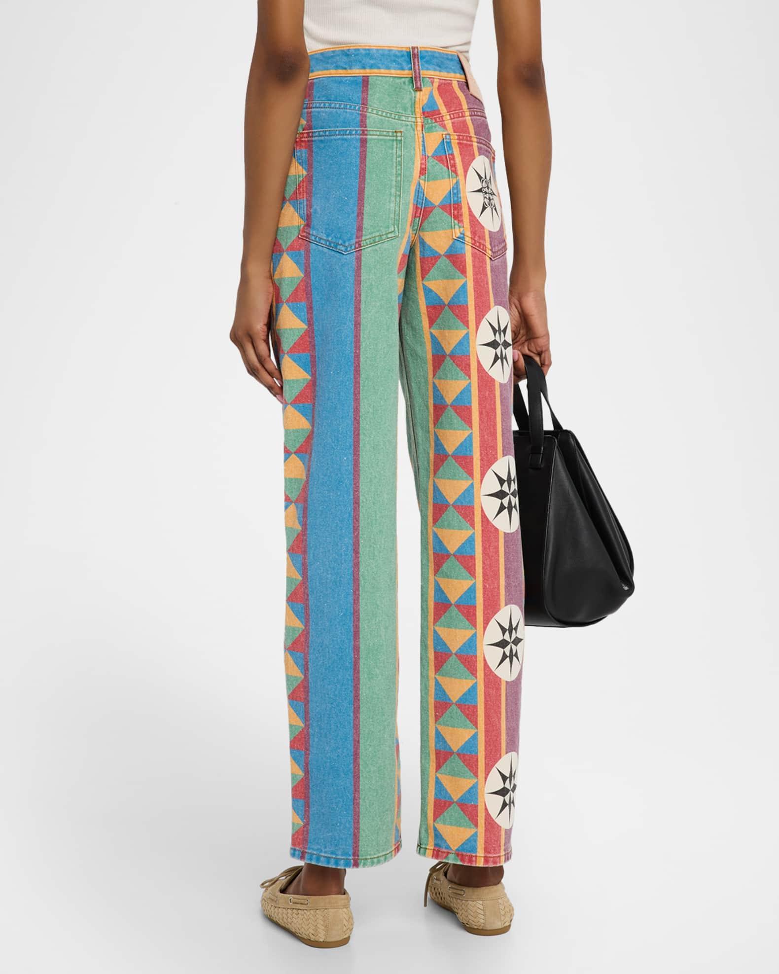 Abstract Printed Straight-Leg Jeans Product Image