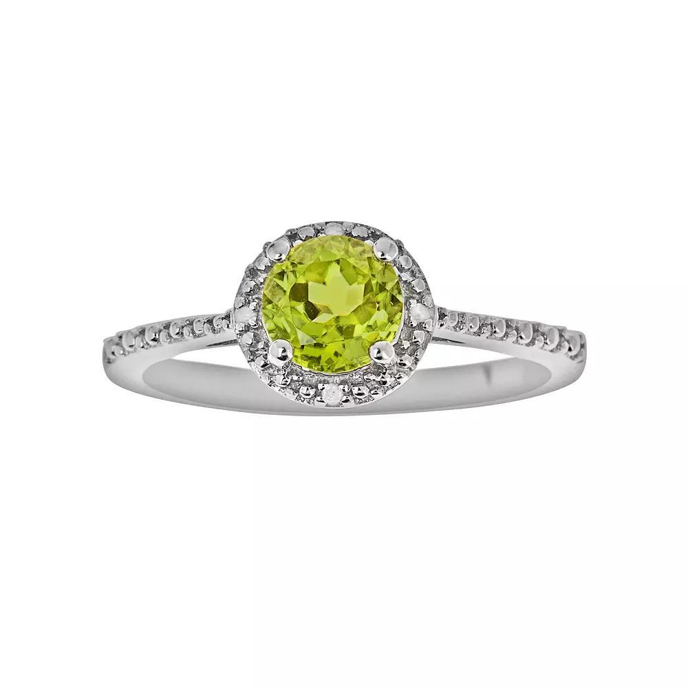 Celebration Gems Sterling Silver Blue Topaz and Diamond Accent Frame Ring, Women's, Size: 9 Product Image